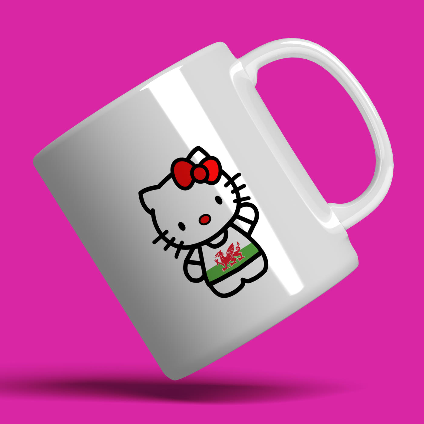 Modern Welsh Hello Kitty Girl Mug