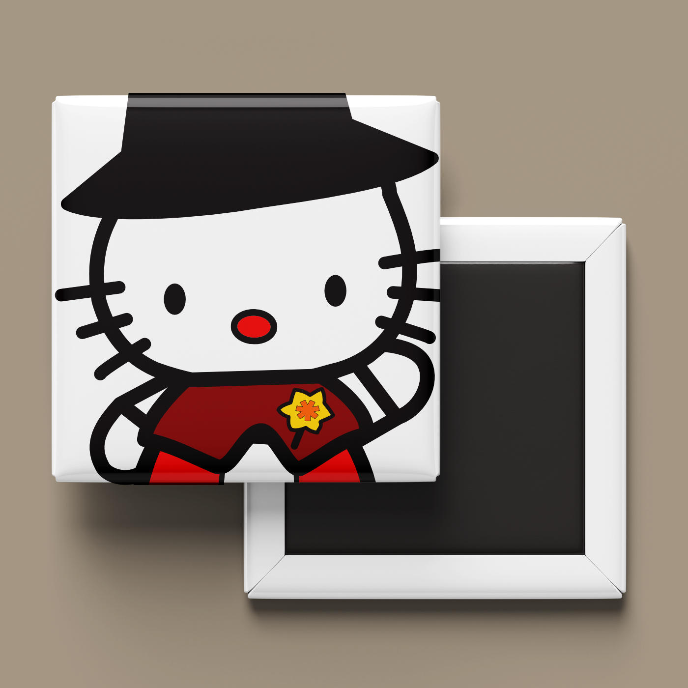 Welsh Lady Hello Kitty Fridge Magnet
