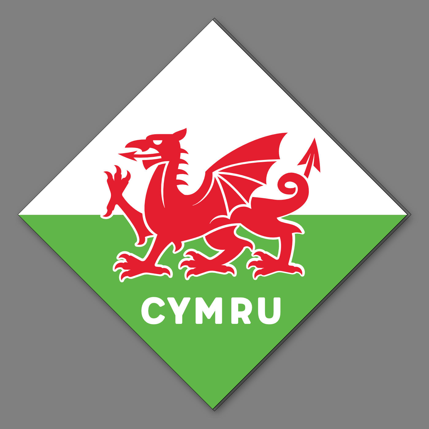Welsh Red Dragon Cymru Car Sign or Sticker