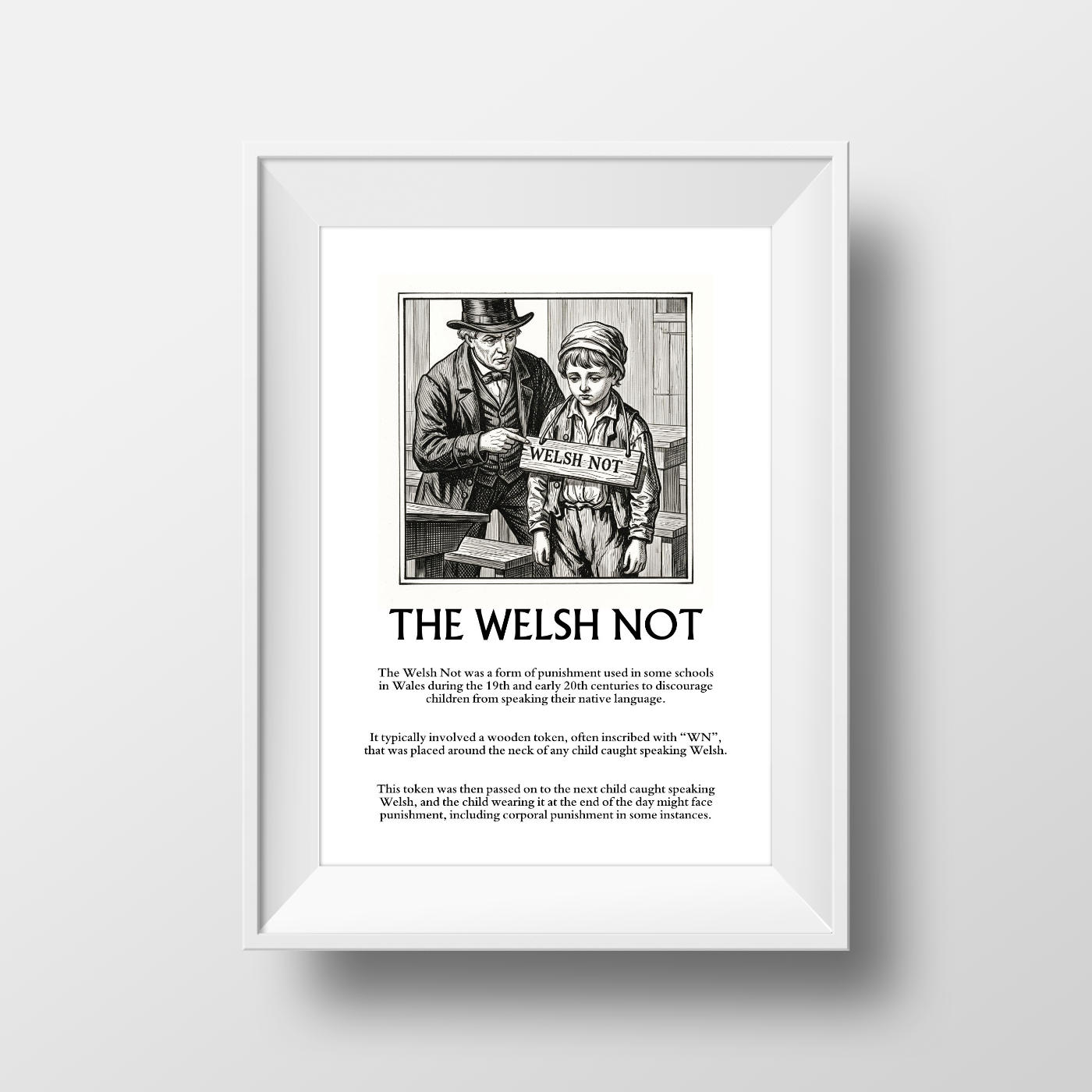 Poster explaining the cruel practice of The Welsh Not