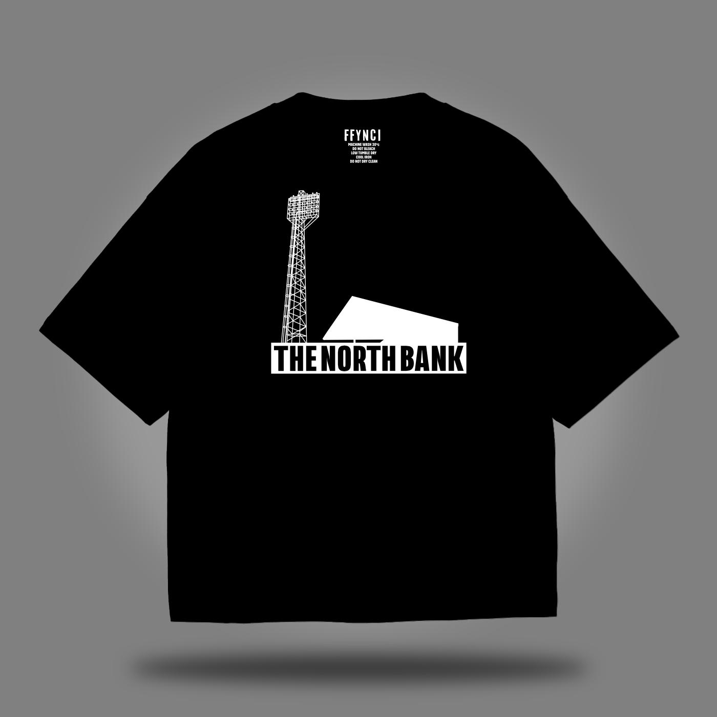 New High Contrast Design The North Bank T Shirt Black Vetch Field Fron Only