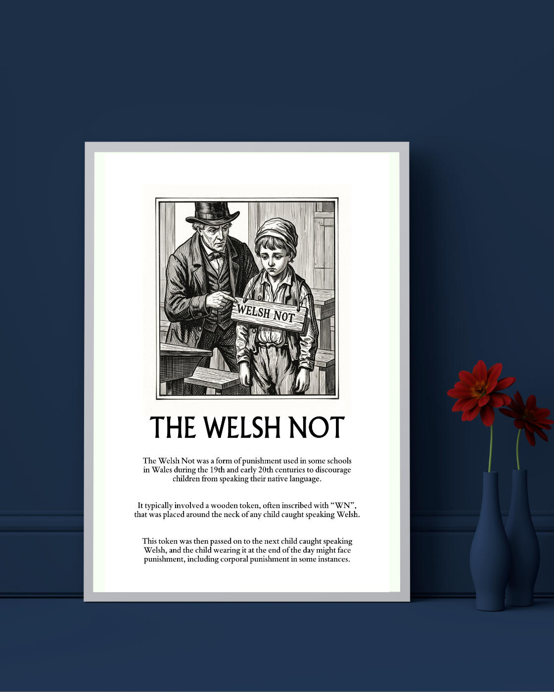 Poster explaining the cruel practice of The Welsh Not
