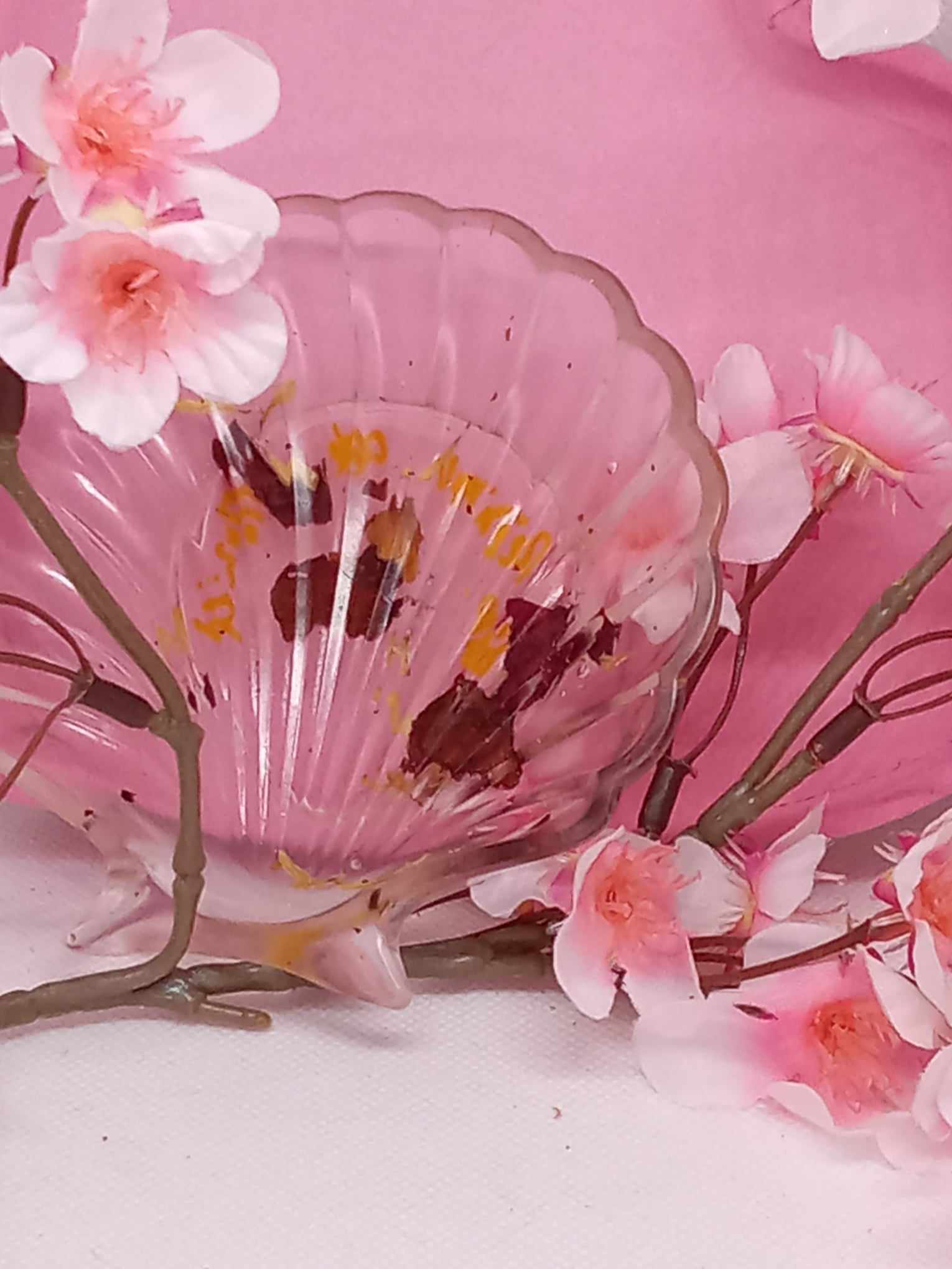 Vide poche coquillage fleurs séchées