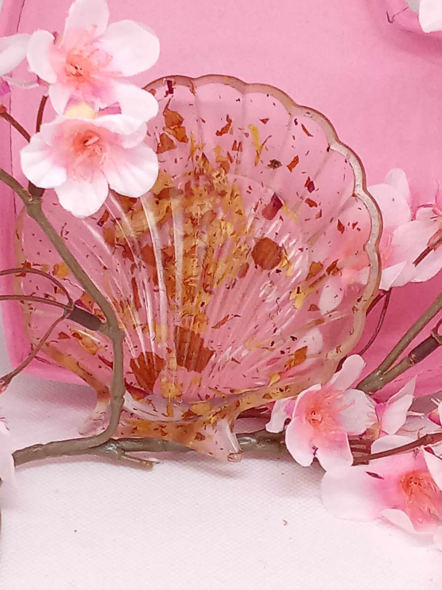 Vide poche coquillage fleur séchées