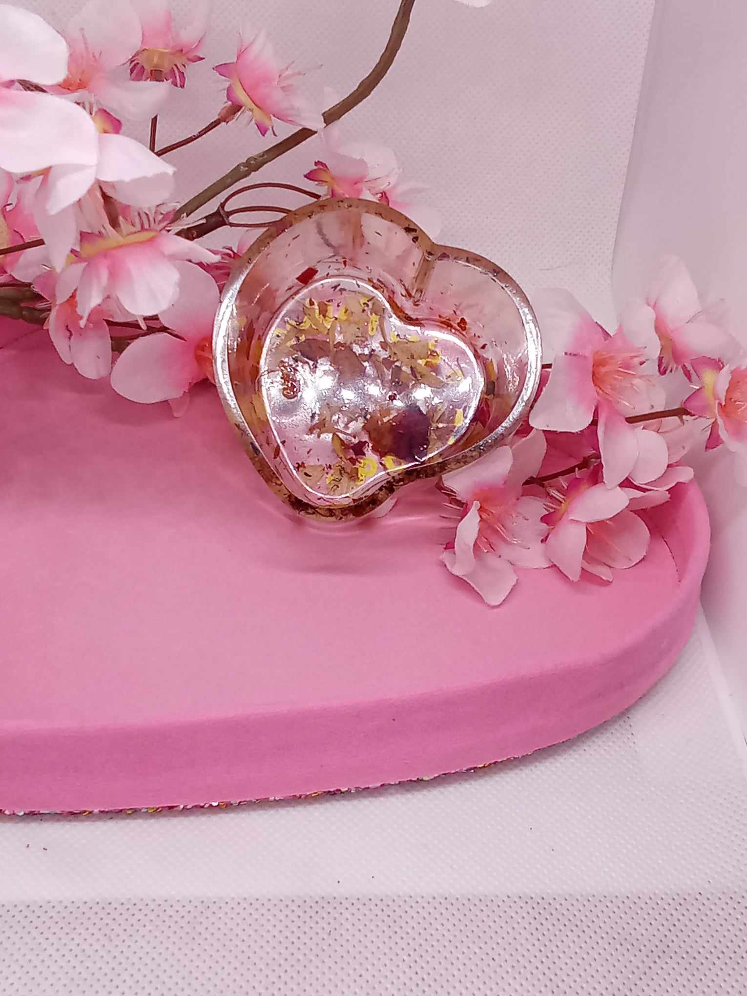 Mini vide poche fleurs séchées coeur original