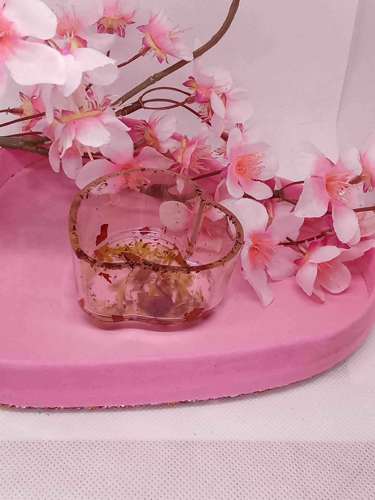 Mini vide poche fleurs séchées coeur original