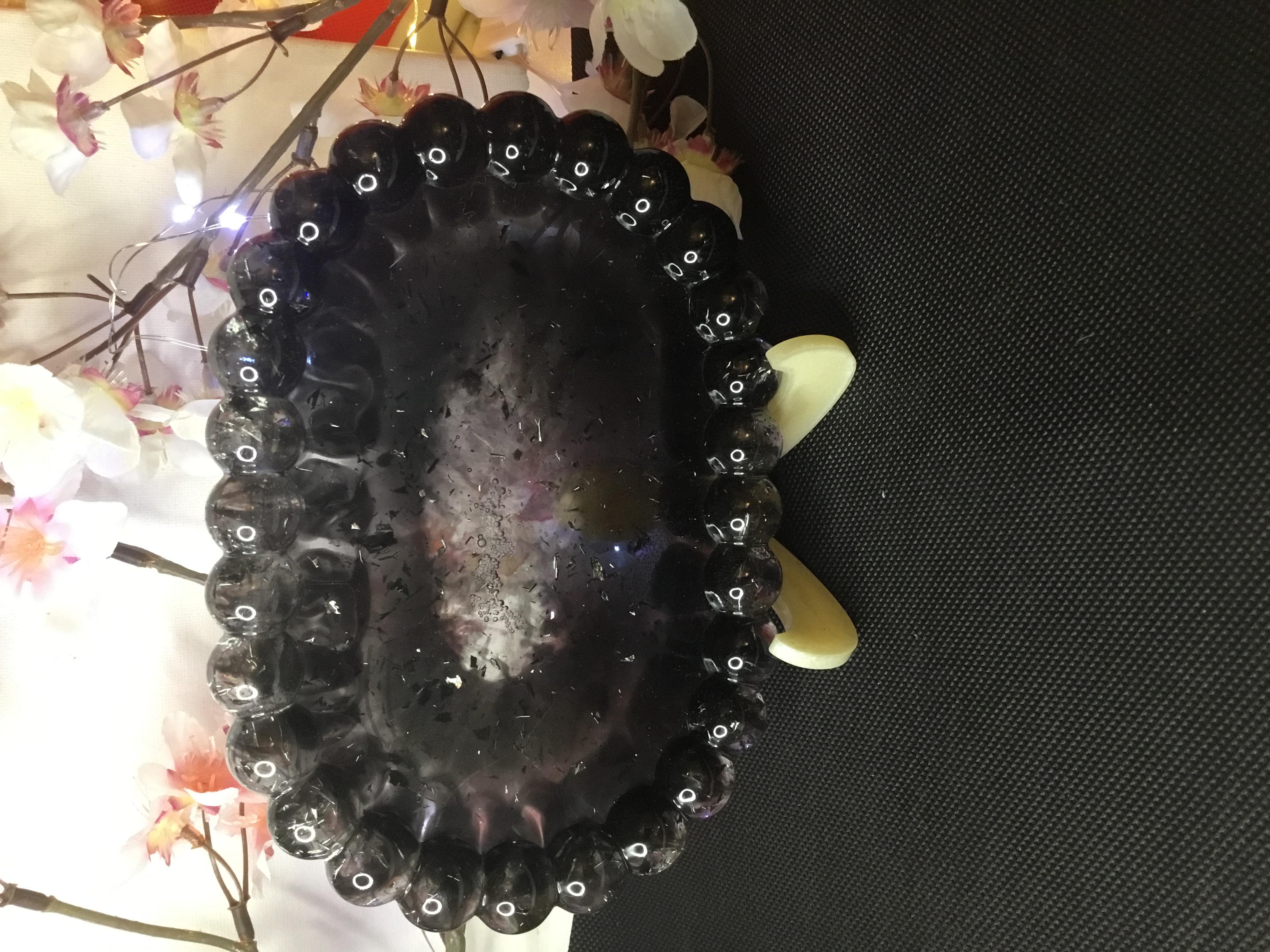 Vide poche noir et argent boule