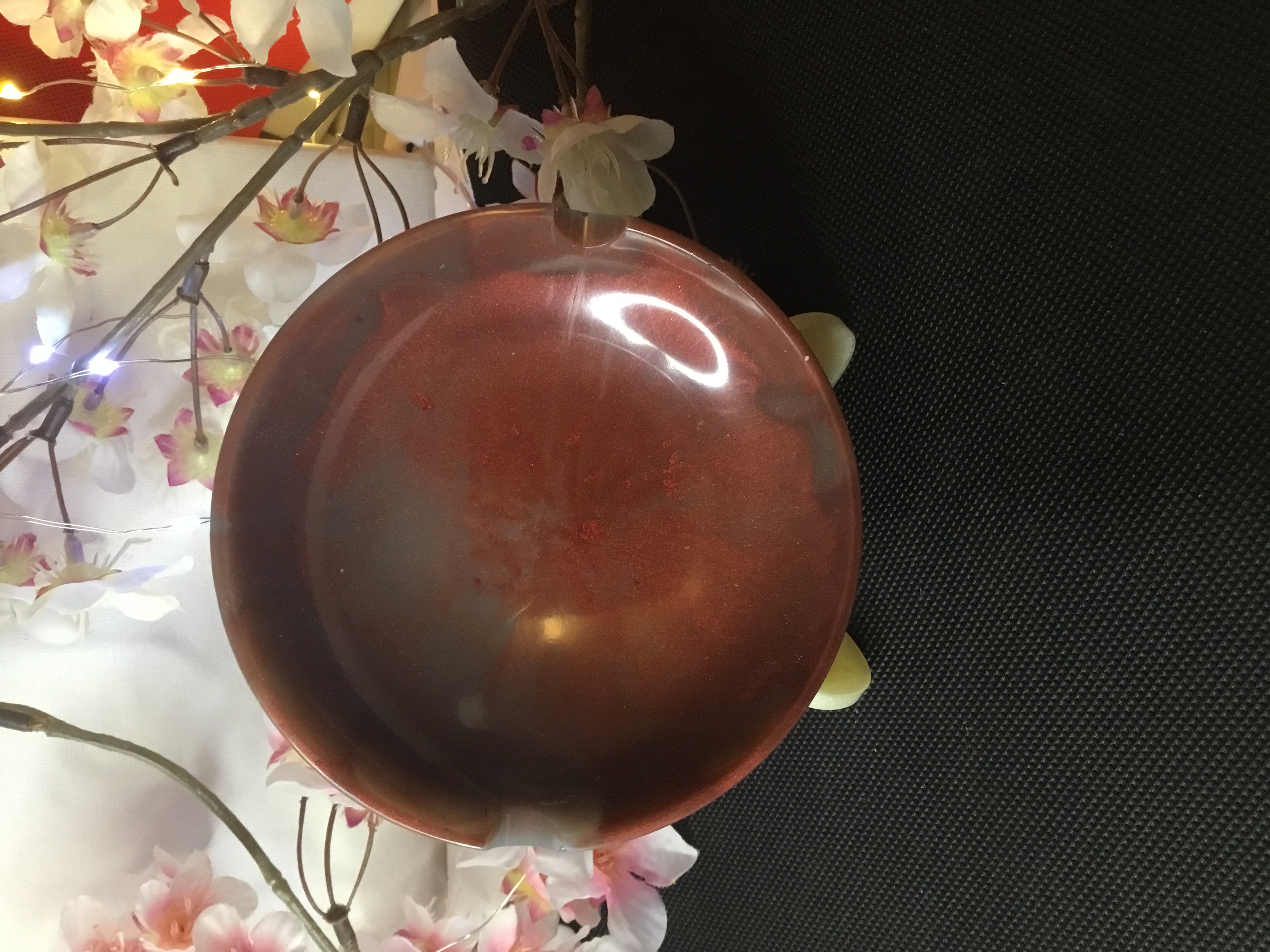 Cendrier rond gris bordeau