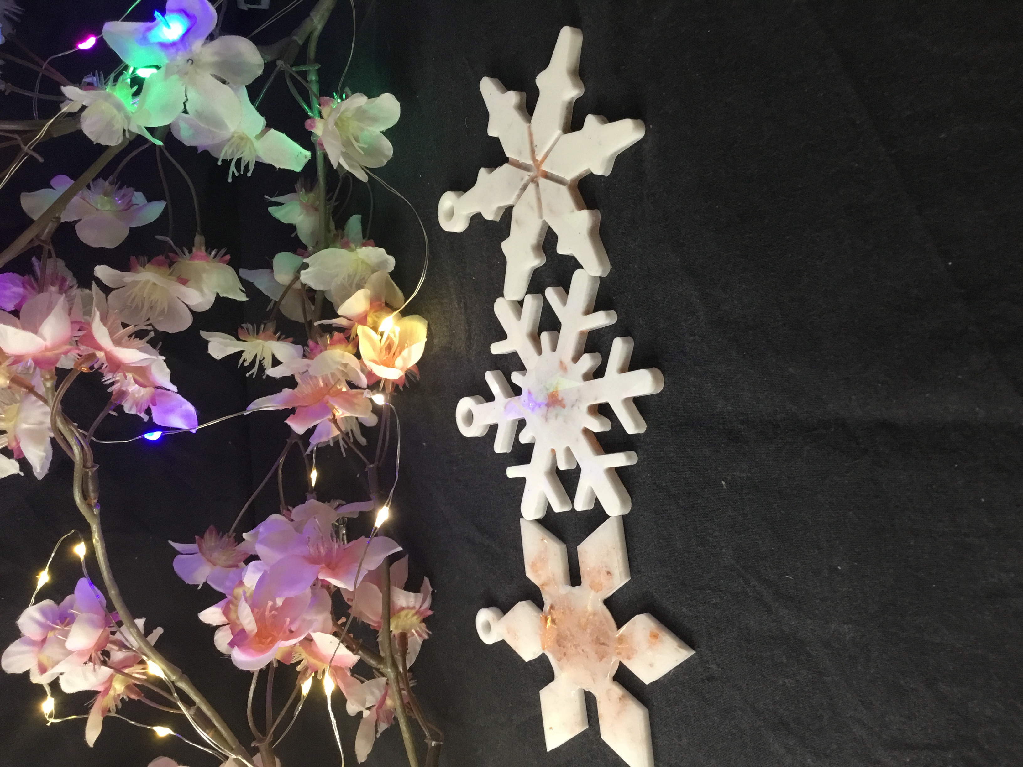 Lot 3 étoiles holographique blanche et mordoré pour le sapin