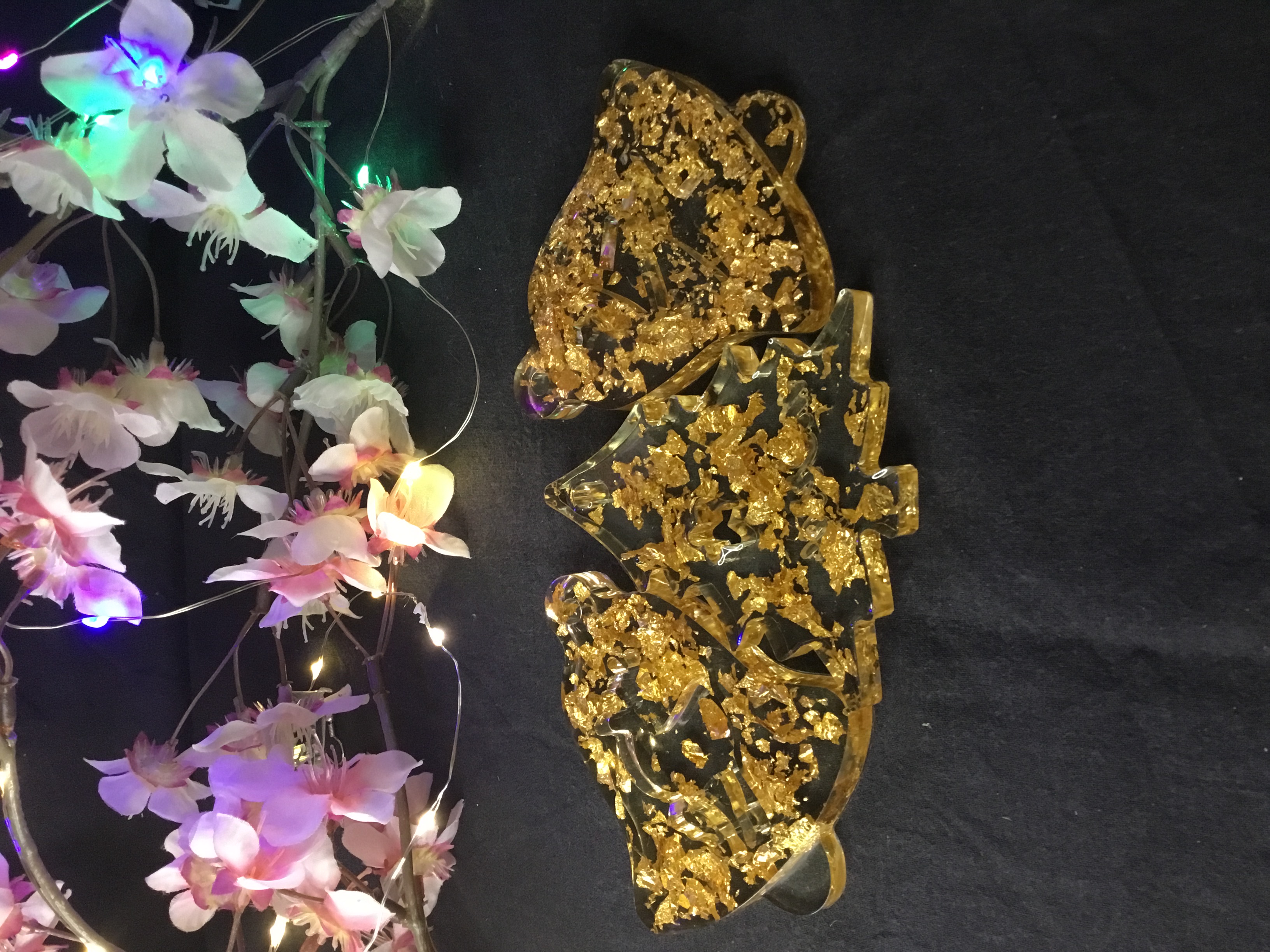 Décor de Noël transparent et feuille d’or 