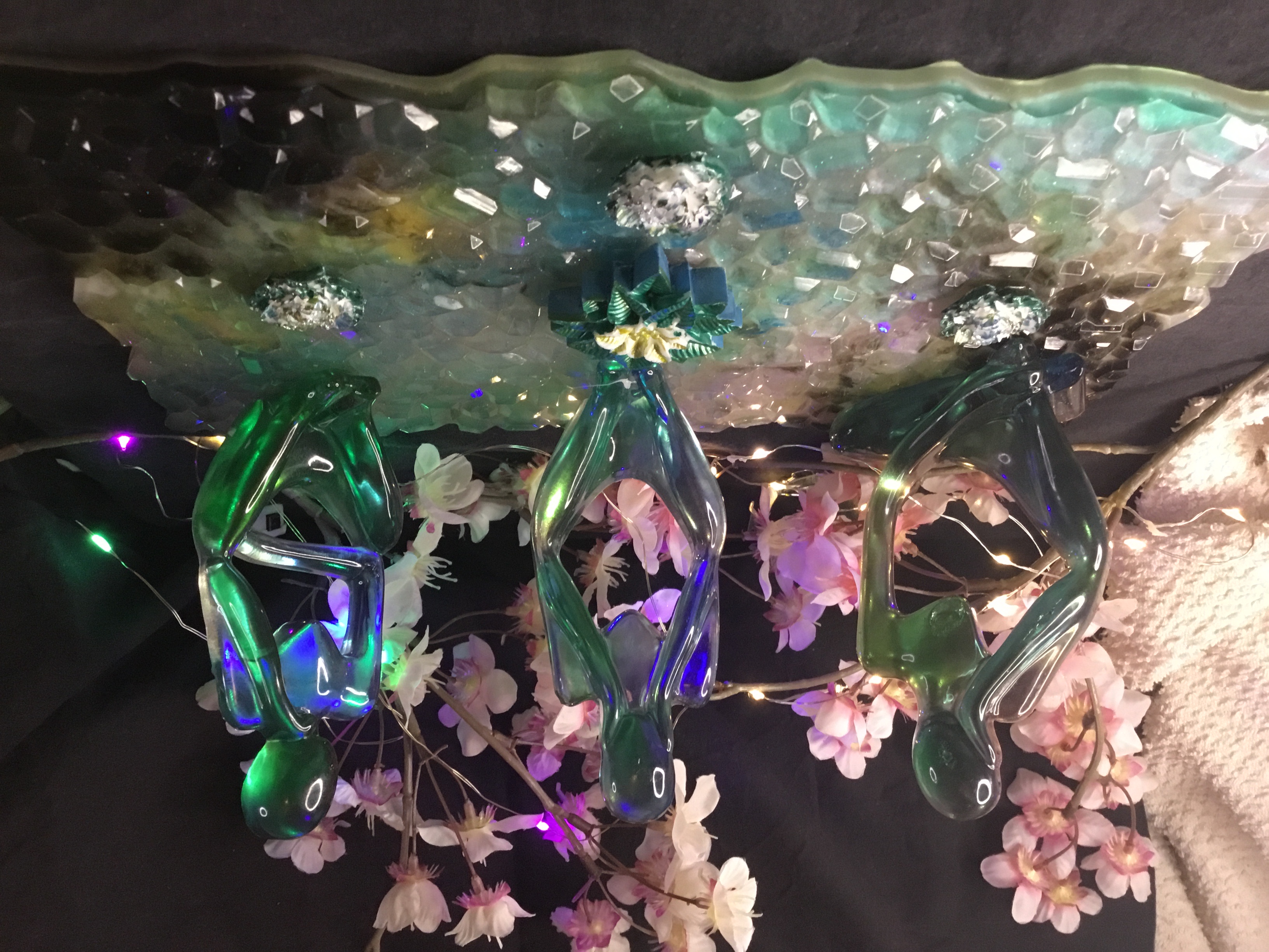 Plateau décoration penseur bleu vert