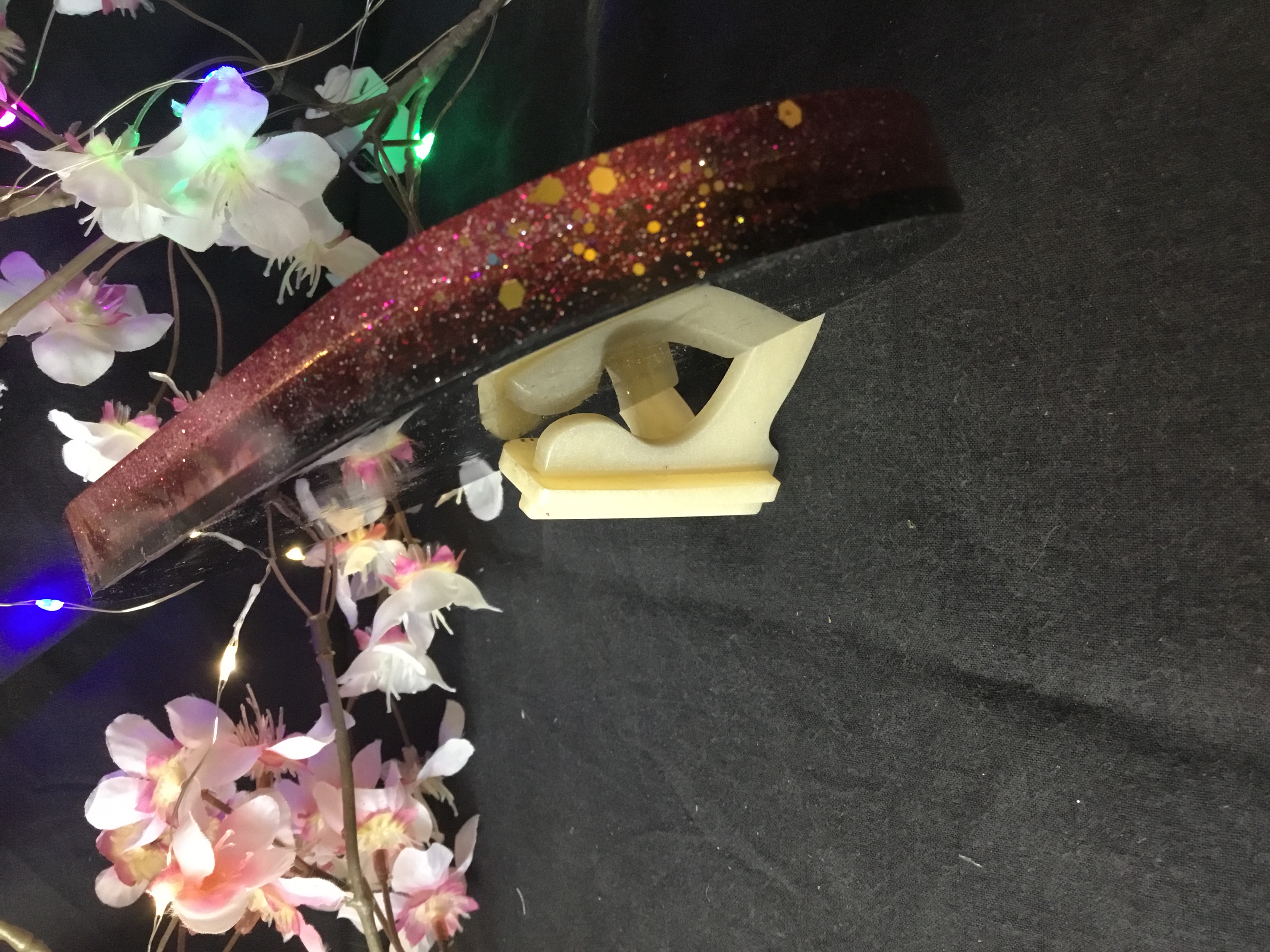 Vide poche ovale paillette rose multicolore 
