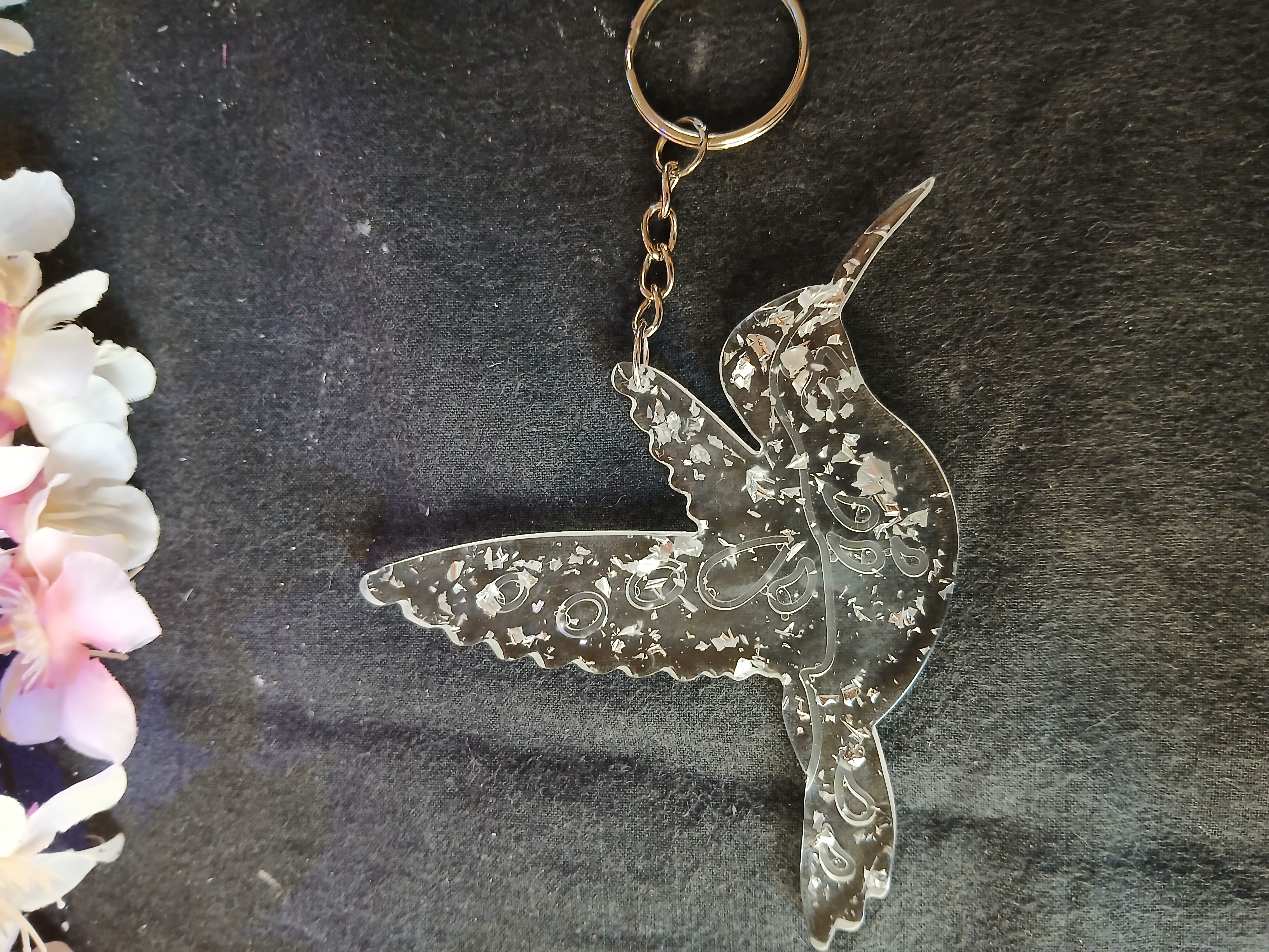 Porte clé ou bijoux de sac oiseau