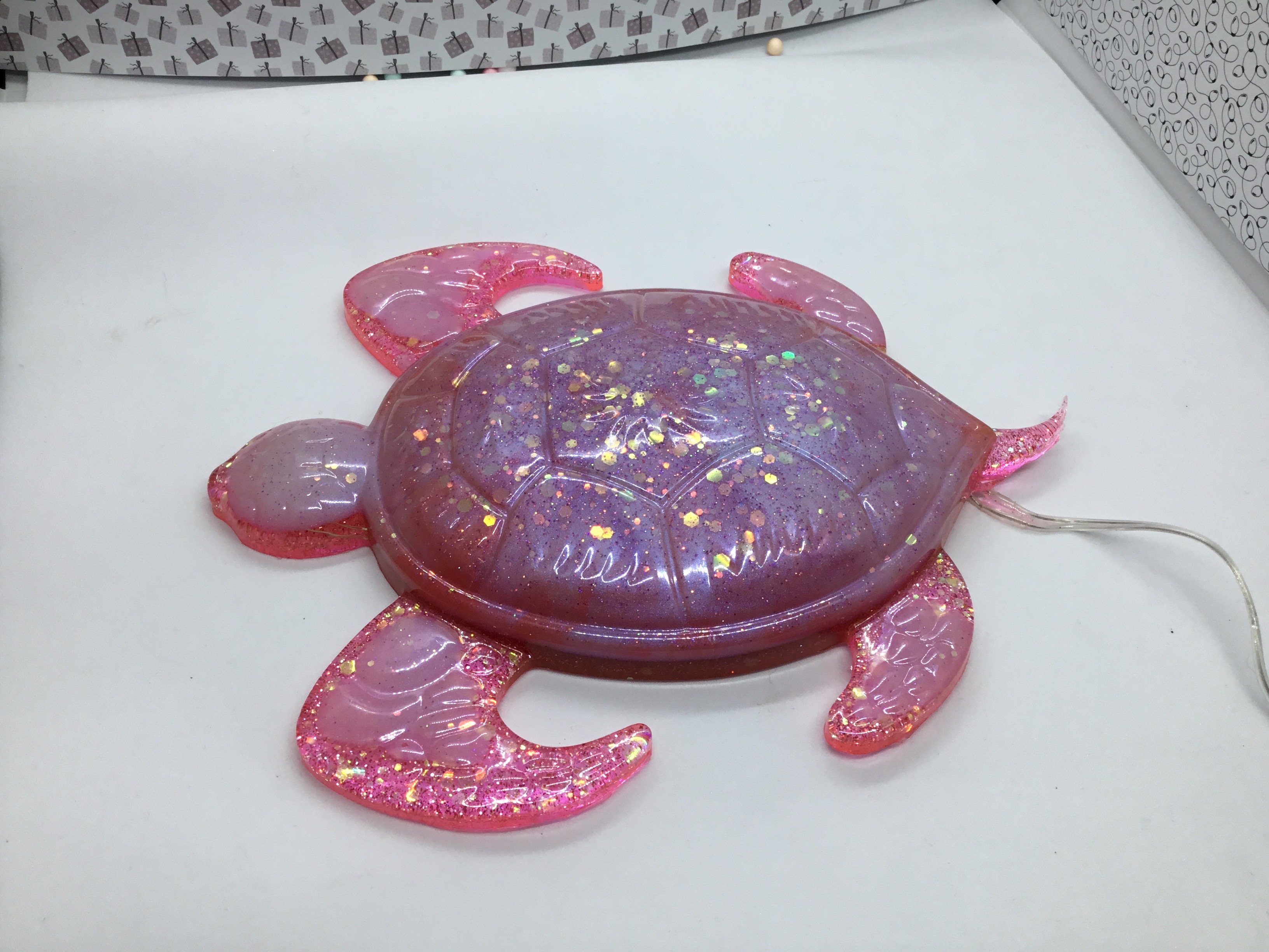 Veilleuse tortue rose