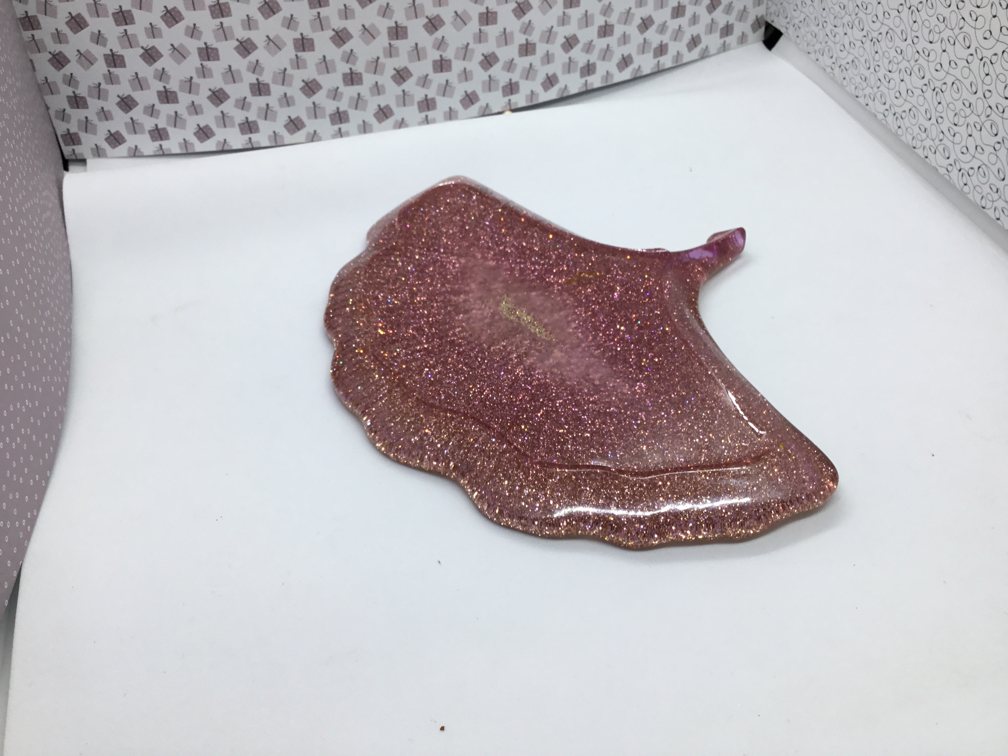 Vide poche pailleté doré et rose pâle 
