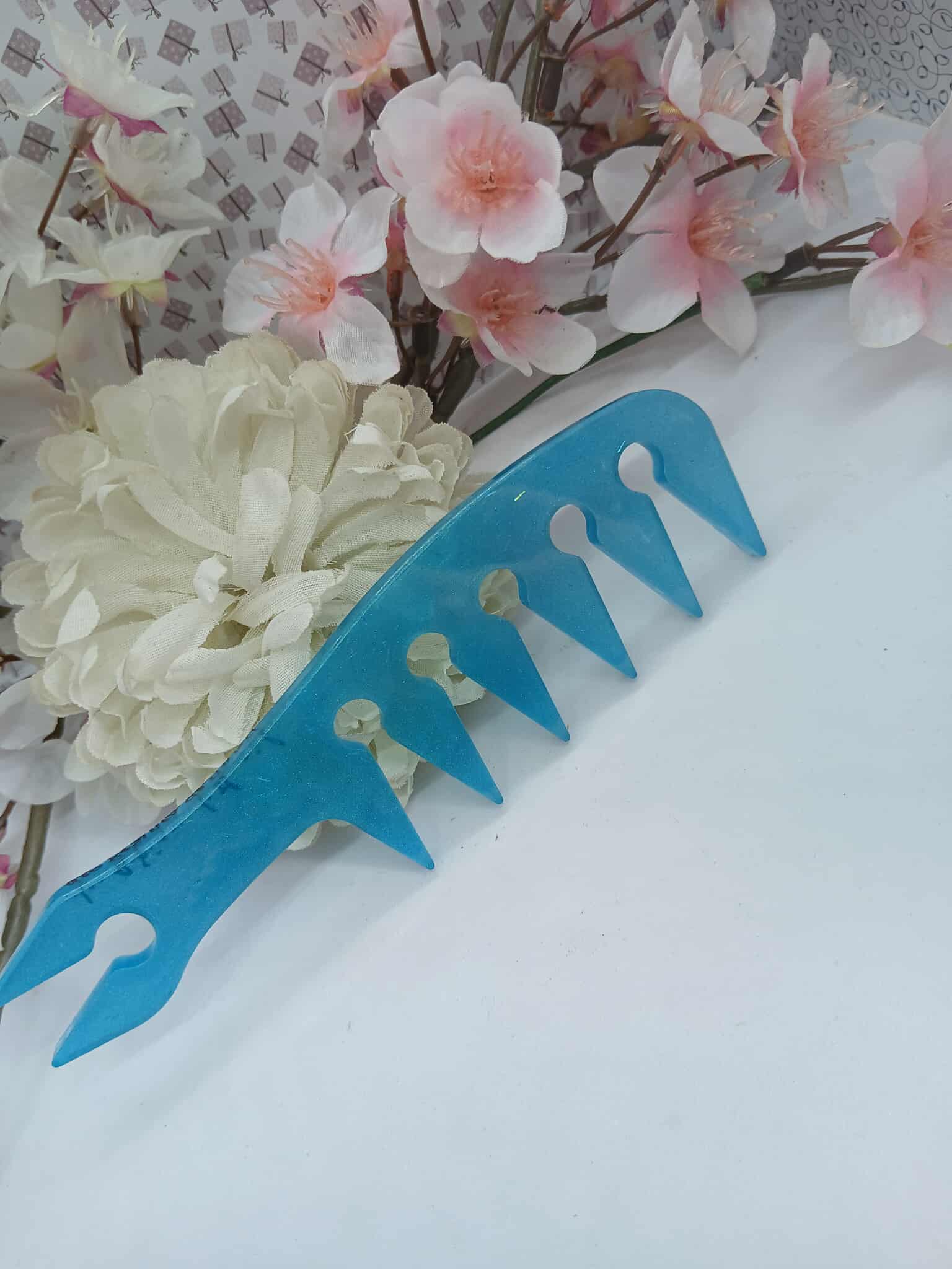 Peignes afro en plastique bleu
