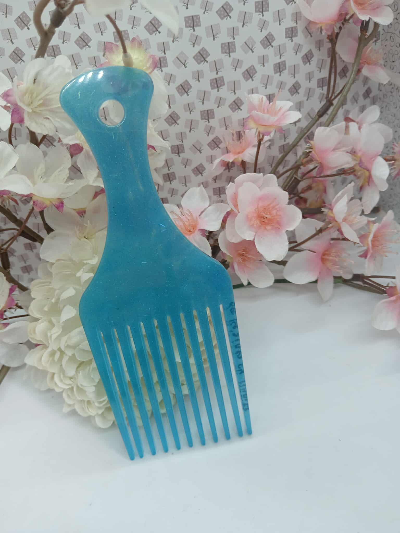 Peignes afro en plastique bleu