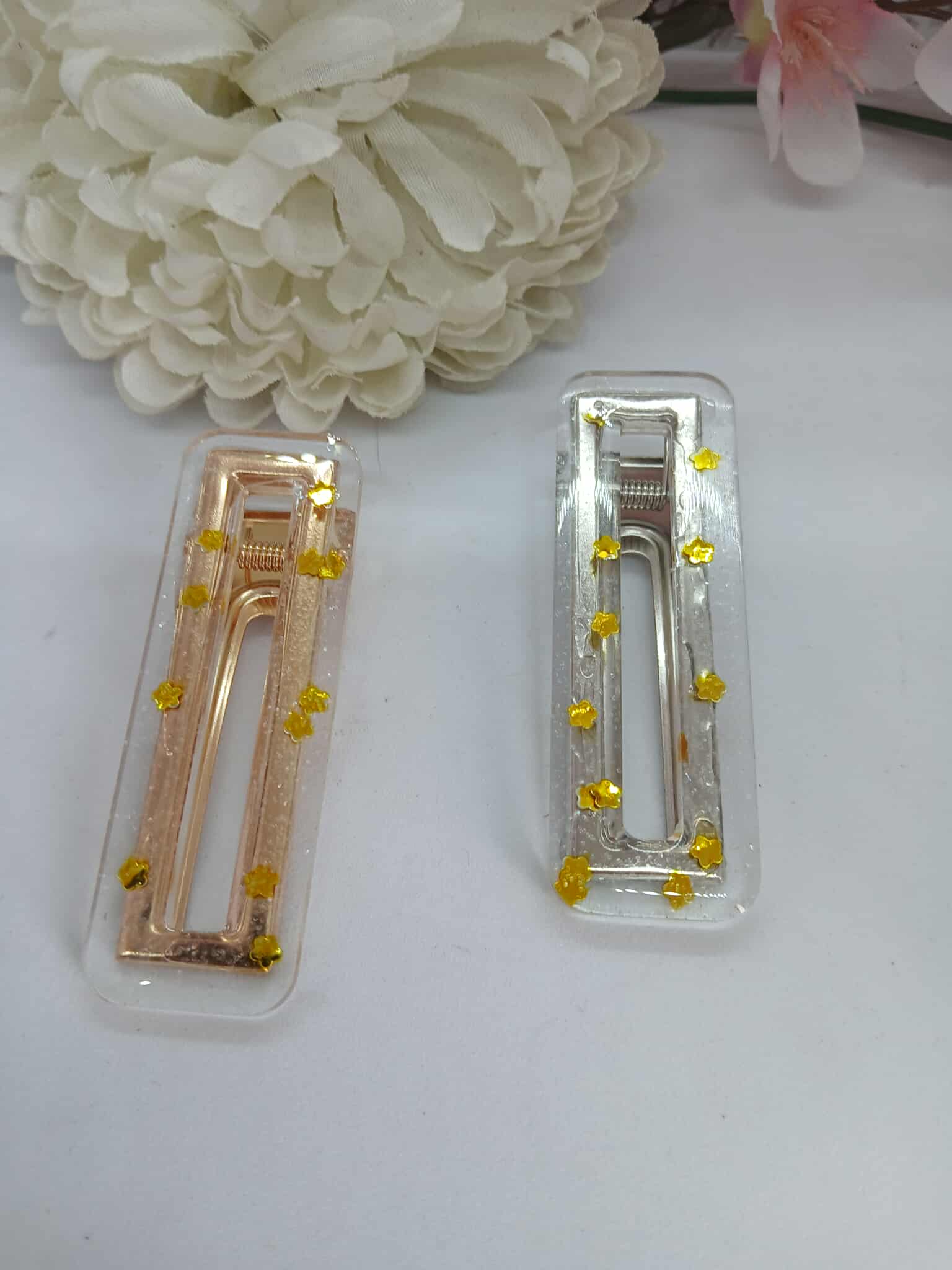 Barrettes CLARA transparente étoile doré