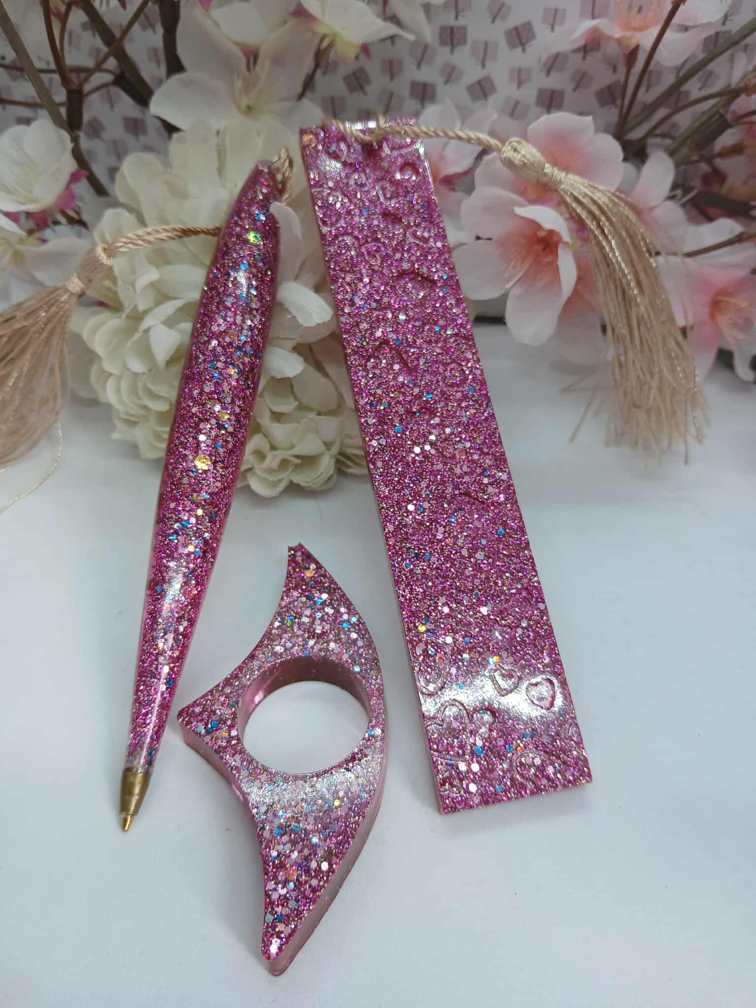 Ensemble de bureau pailleté rose N°2