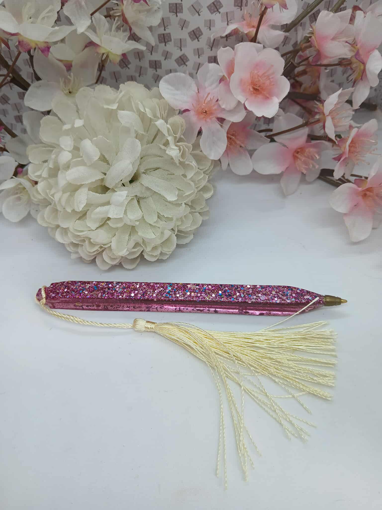 Ensemble d'écriture pailleté rose N°3