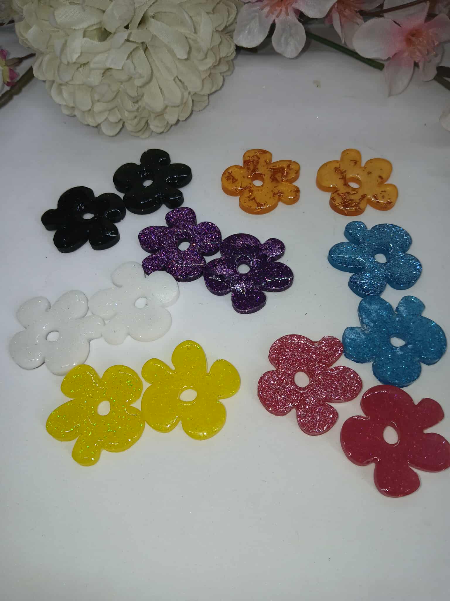 Boucles d'oreille nuage N°8 jaune pailleté