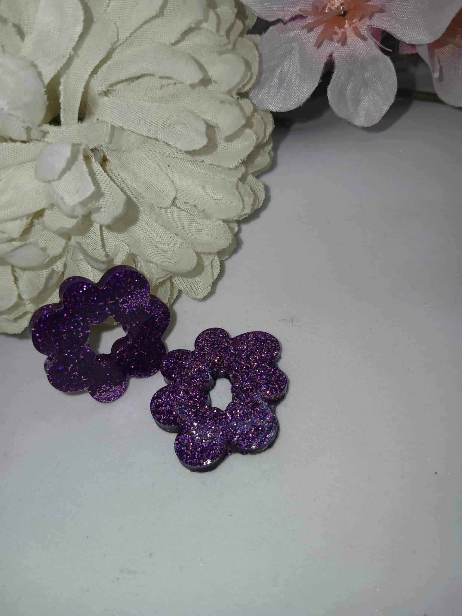 Boucles d'oreilles nuage N°9 violettes
