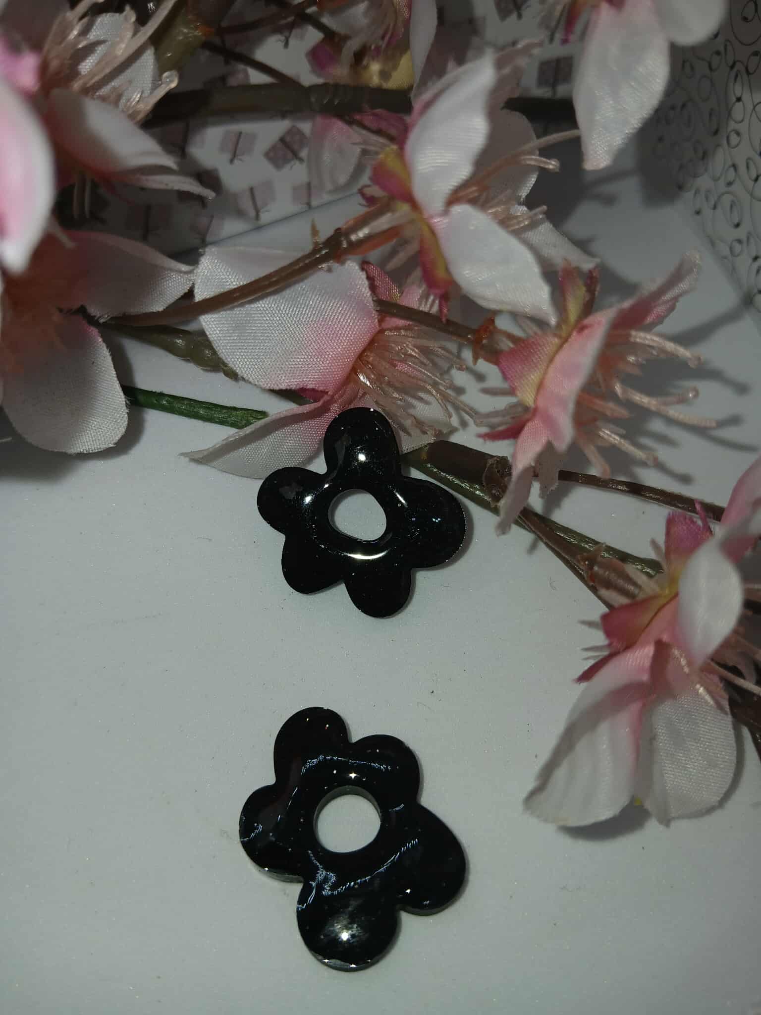 Boucles d'oreilles petit nuage N°1 noir pailletées