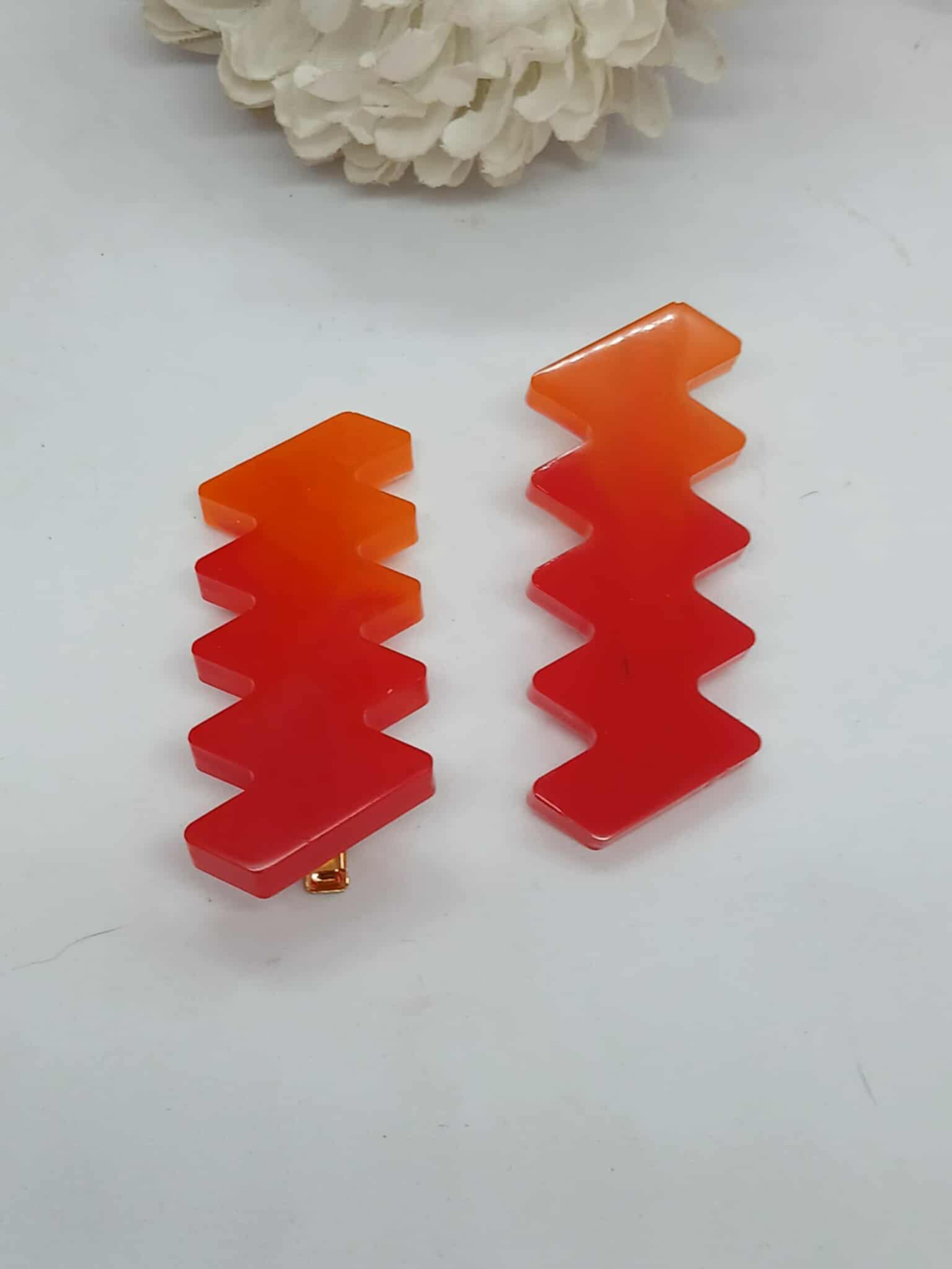 Barrette MELINA rouges / orange