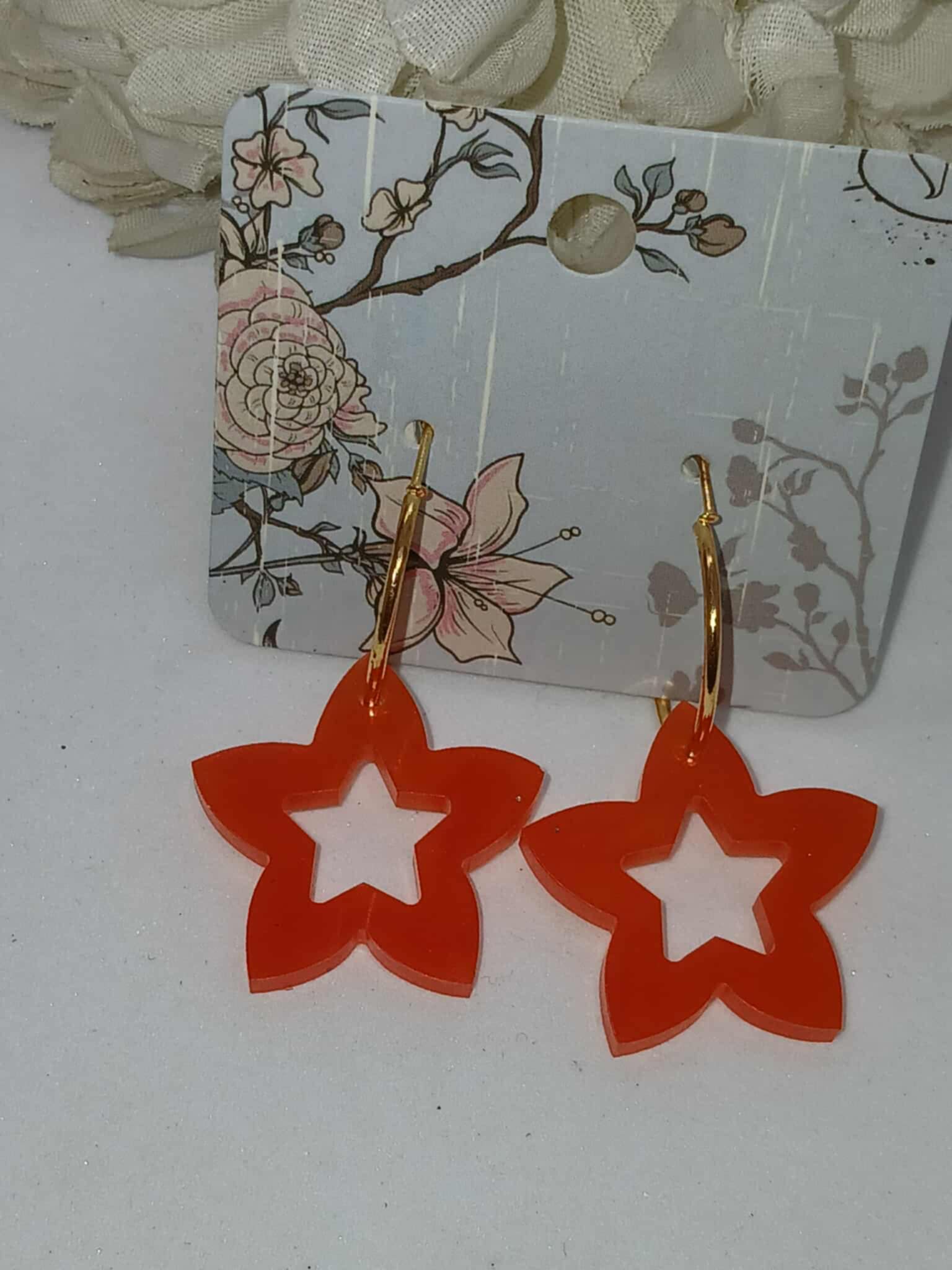 Boucles d'oreilles étoile orange