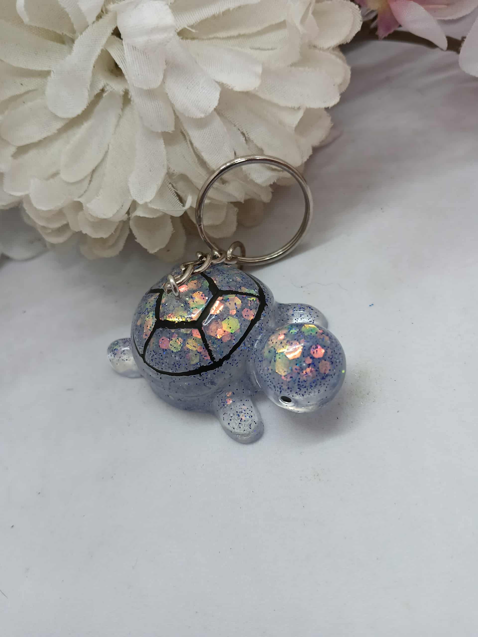 MILA Porte-clés tortue scintillante