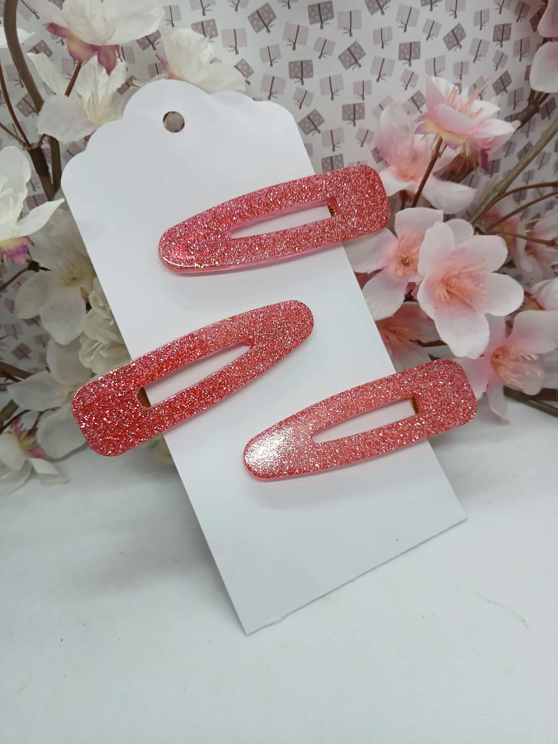 Barrettes JADE pailletées roses