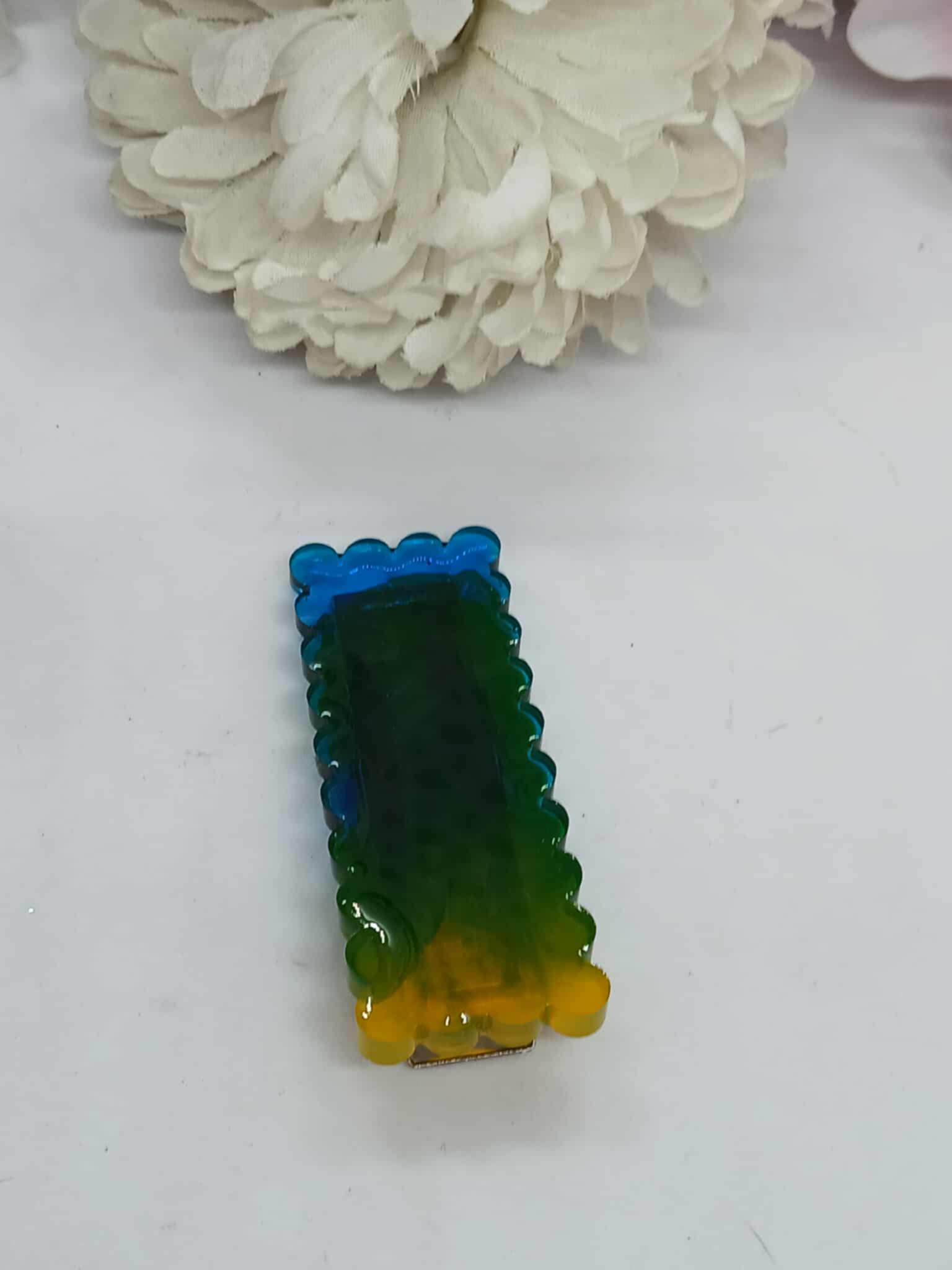 Barrette à cheveux BISCUIT colorée bleu / vert