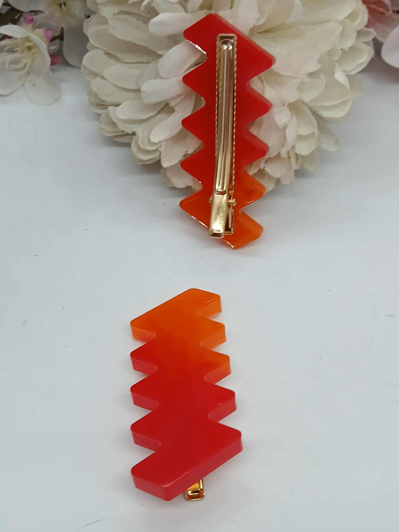 Barrette MELINA rouges / orange