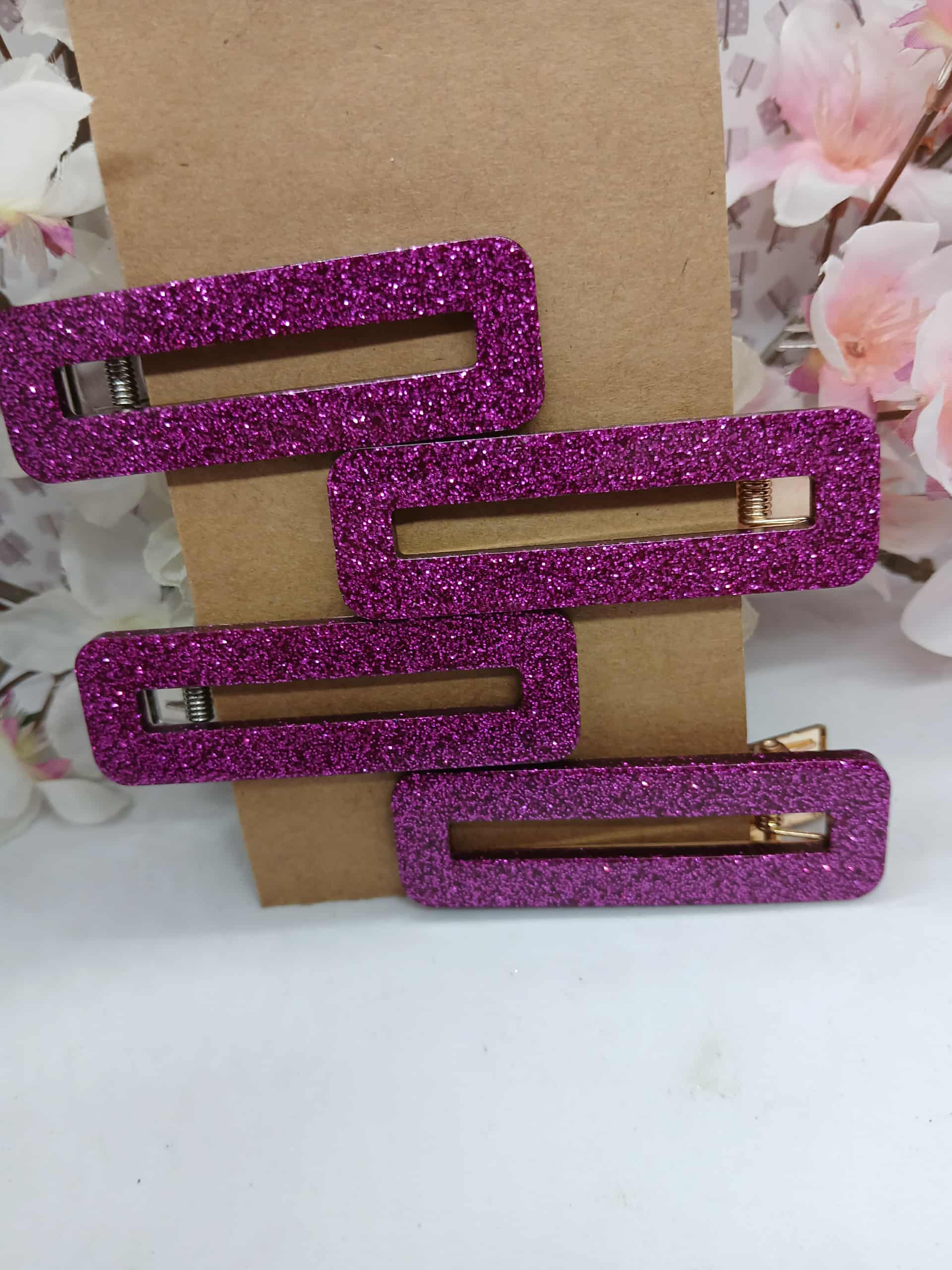 Barrettes à cheveux CLARA pailletées roses