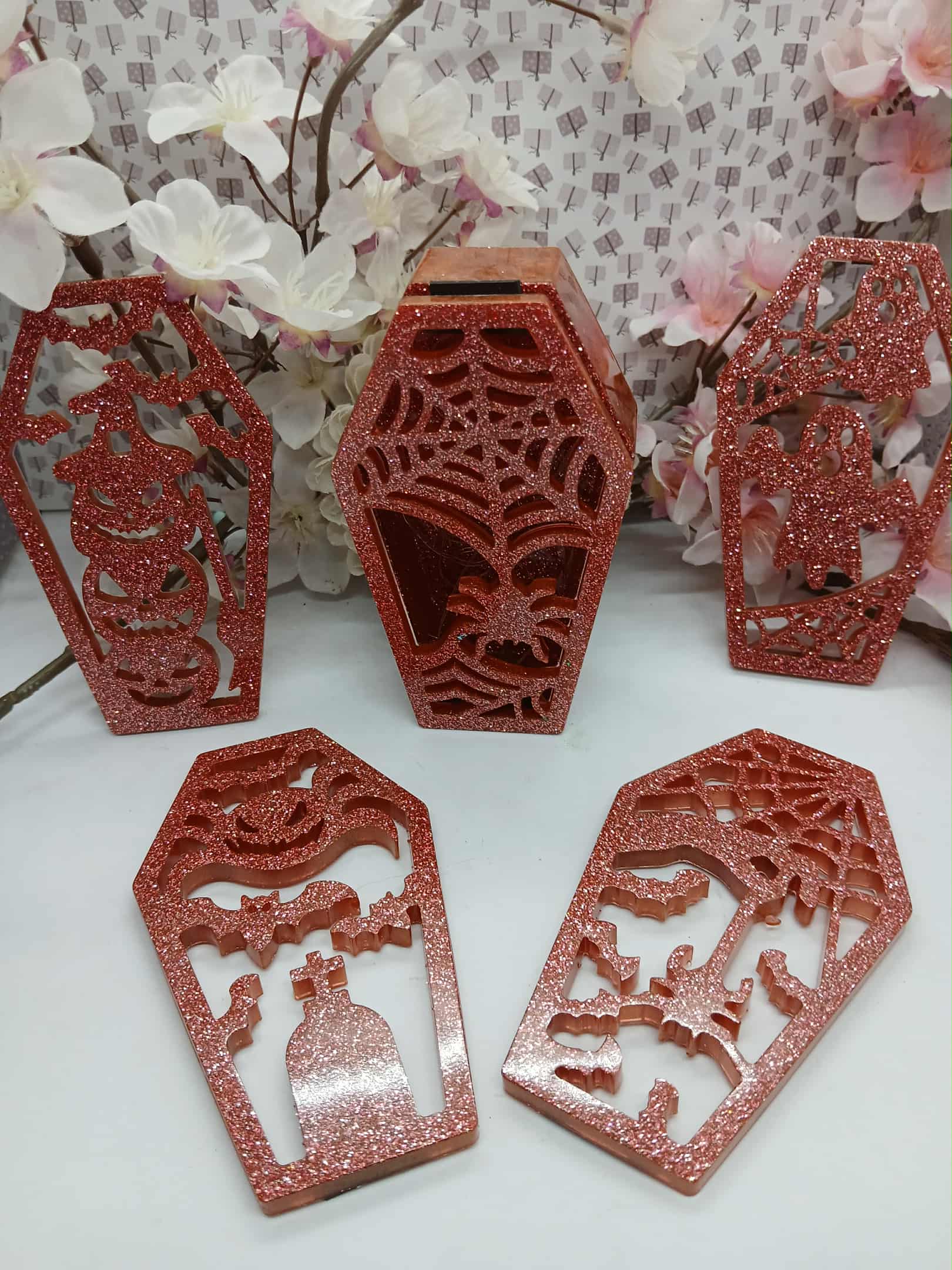 Boîtes décoratives cercueil en résine