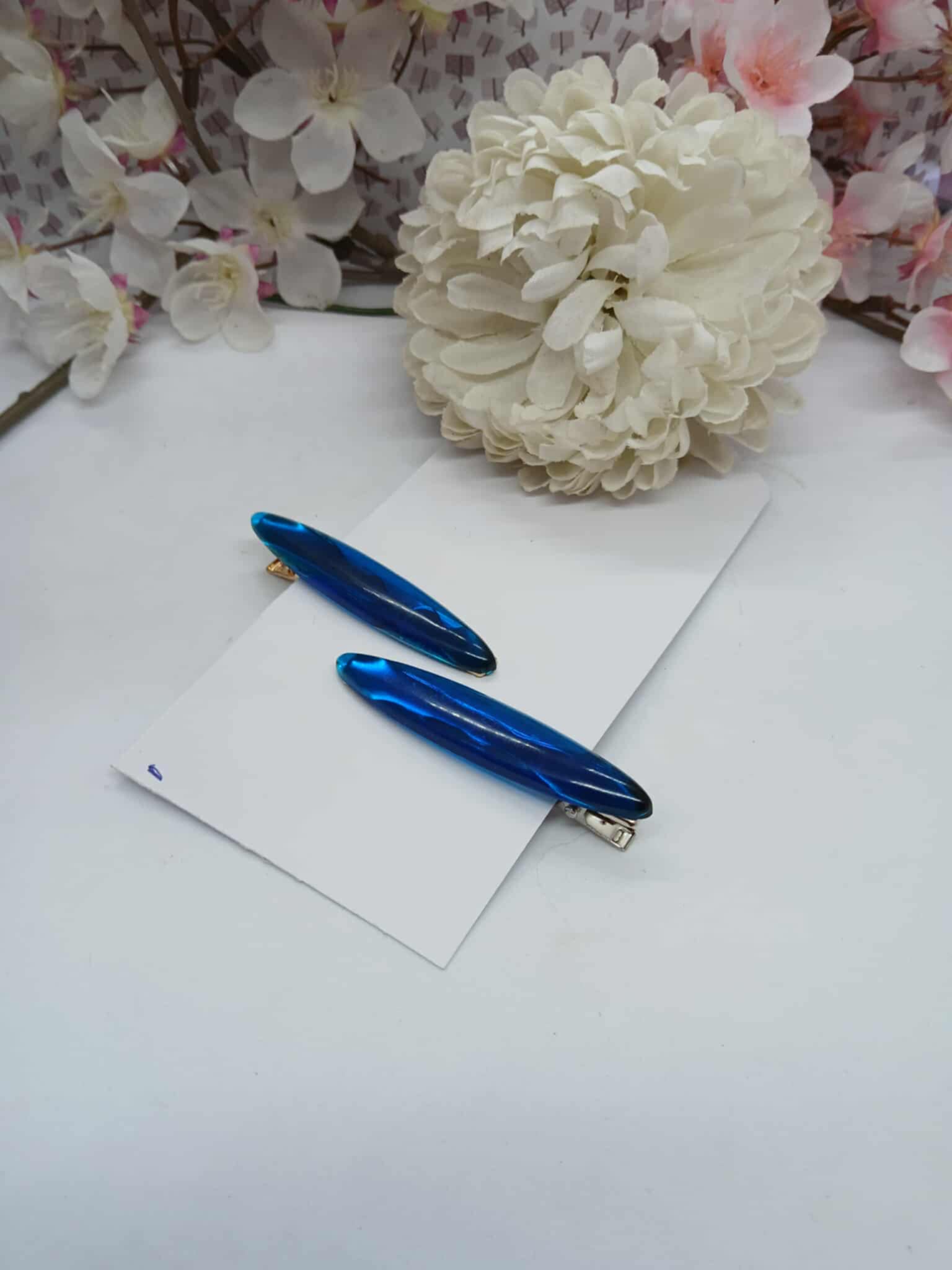 Barrettes ALINE bleues élégantes