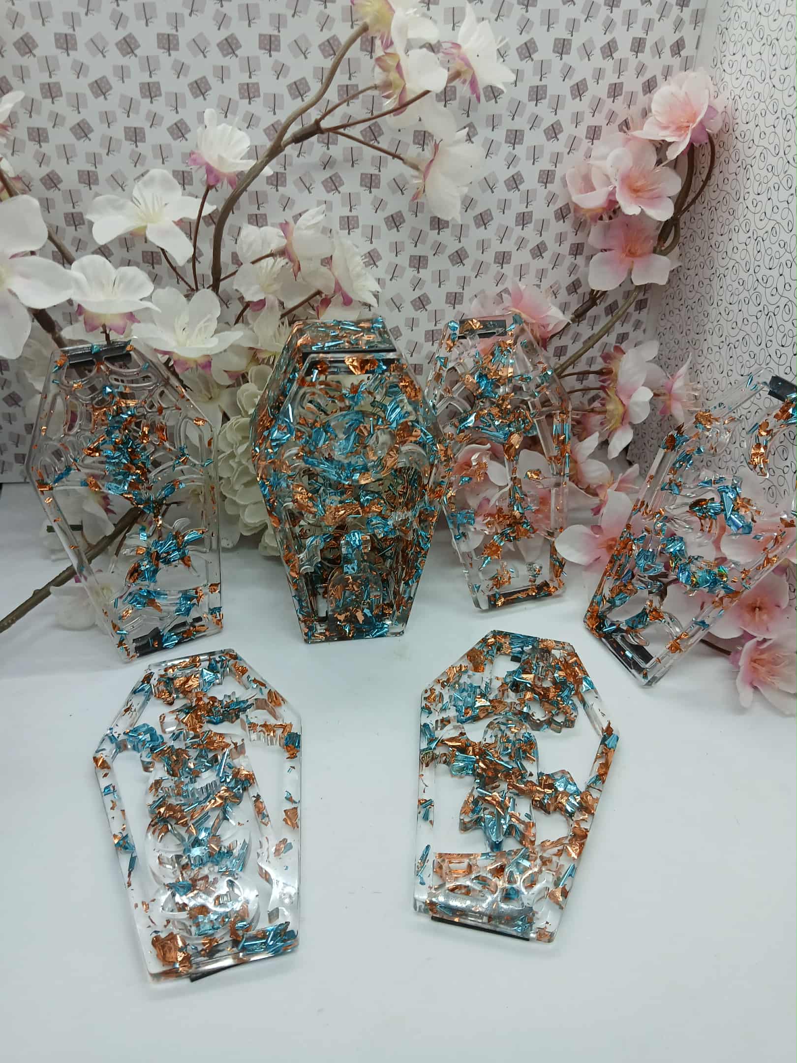 Boîtes décoratives cercueil en résine