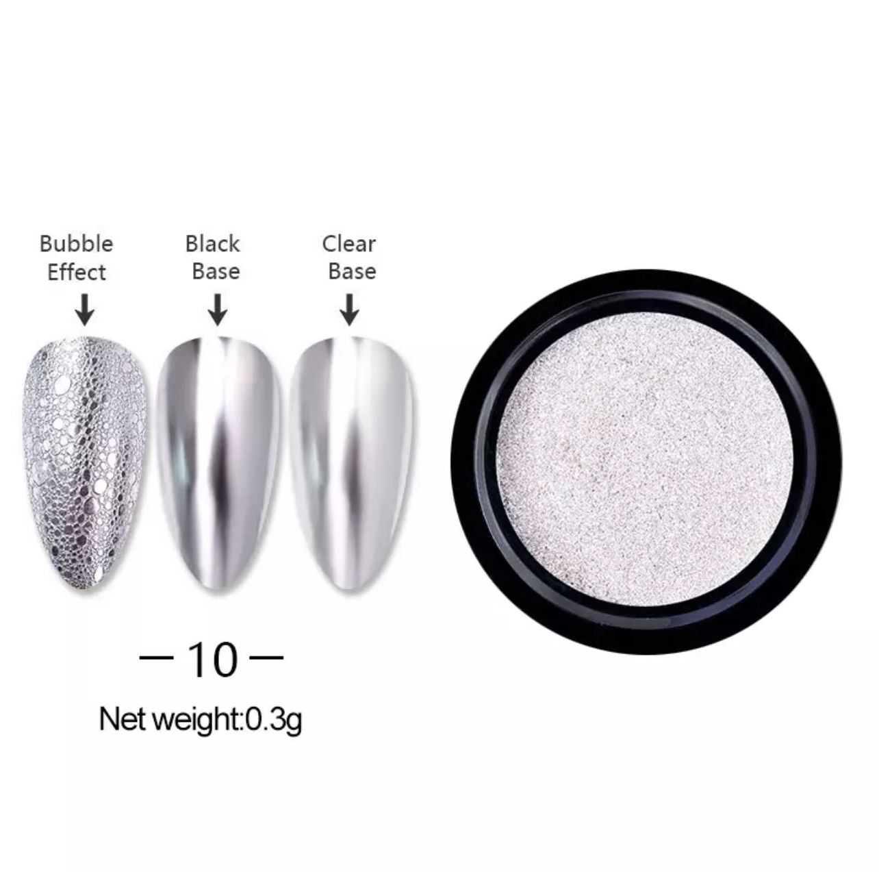 Mirror effect nail powder pigment