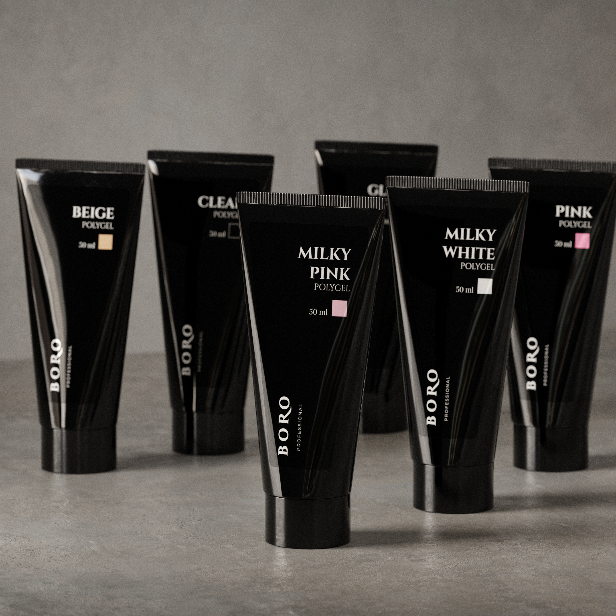 BORO Professional polygel (Clear/Glow/Pink/Milky Pink/Milky White/Beige/Party Pink)