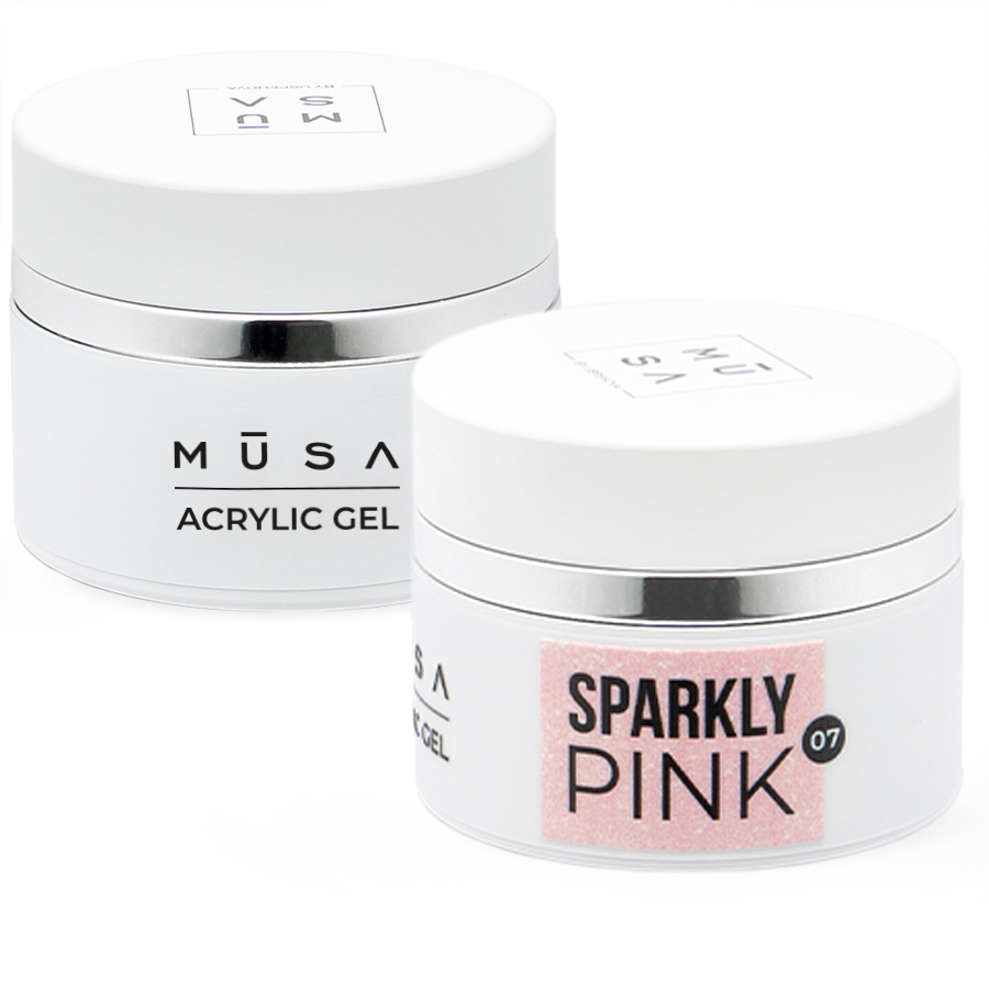 MUSA NAILS Acrylic gel SPARKLY PINK 07 - 15-35-50ml