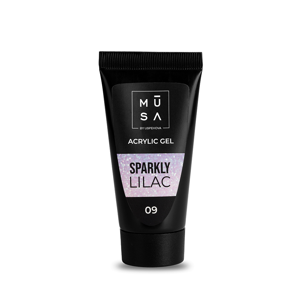 MUSA NAILS Acrylic gel SPARKLY LILAC 09 - 15-35ml