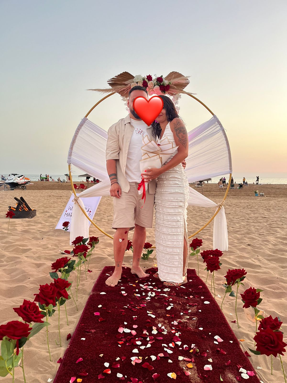Demande de mariage sur la plage