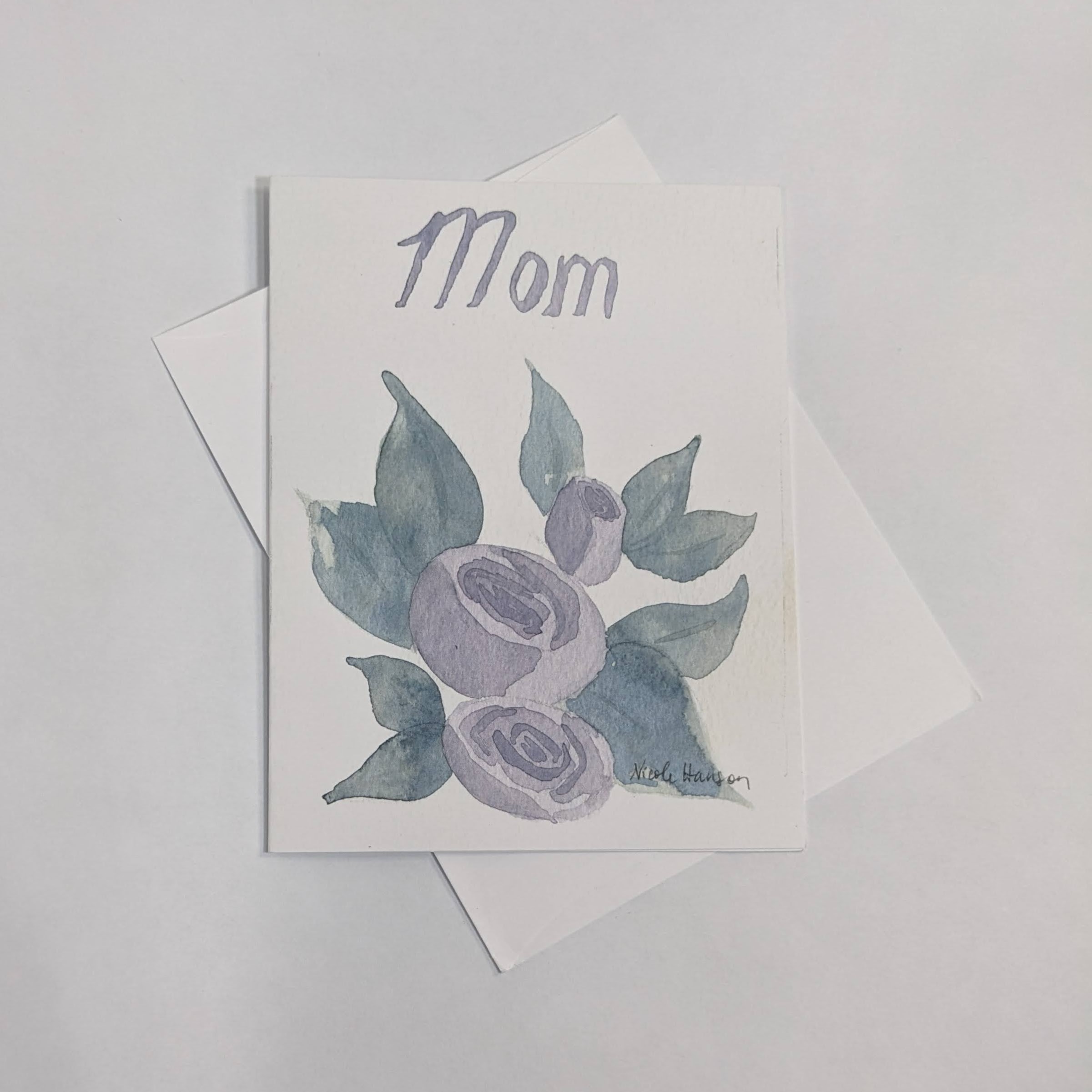 "Mom" purple flowers
