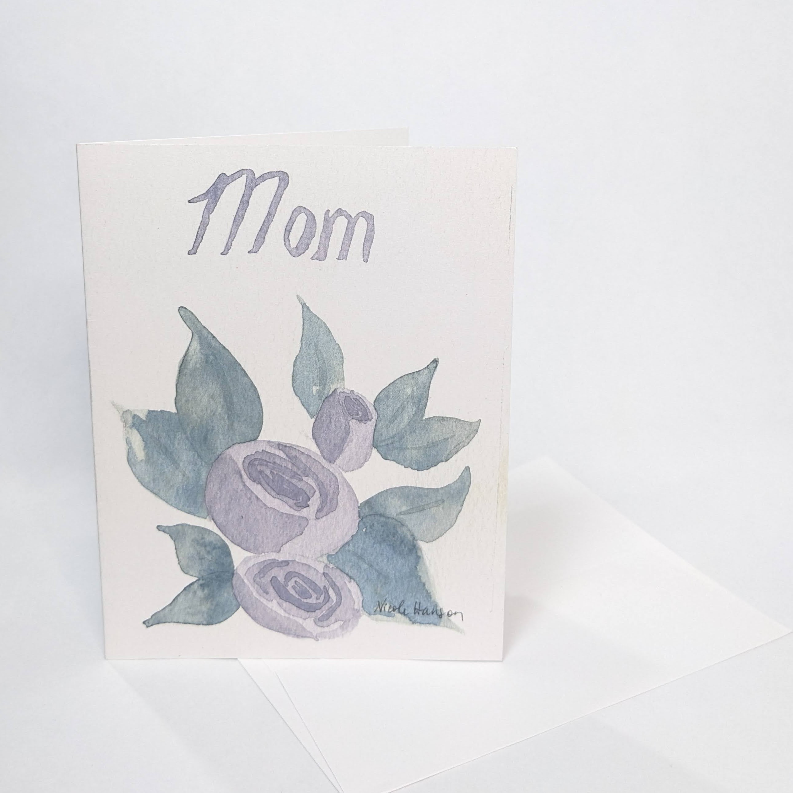 "Mom" purple flowers