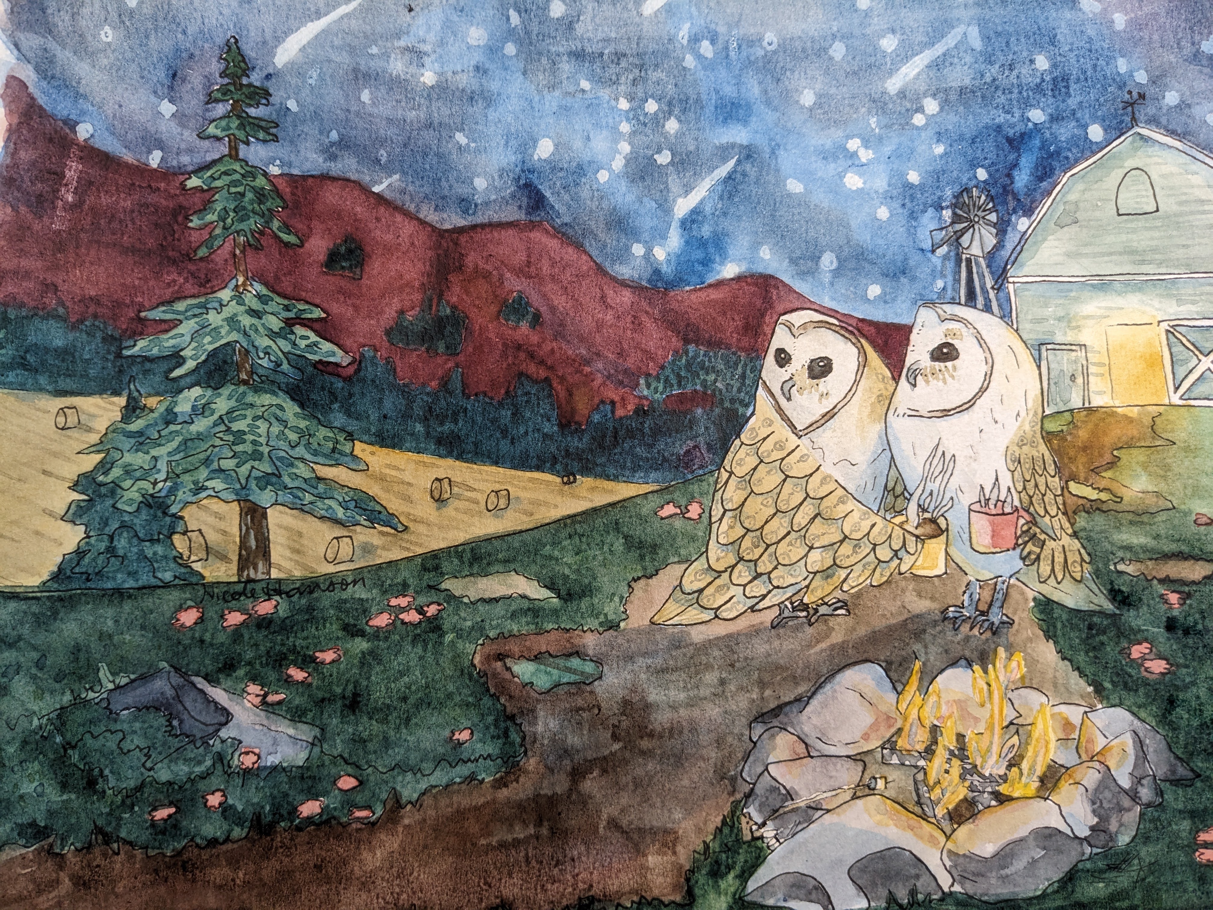 Meteor Shower, Original, Framed
