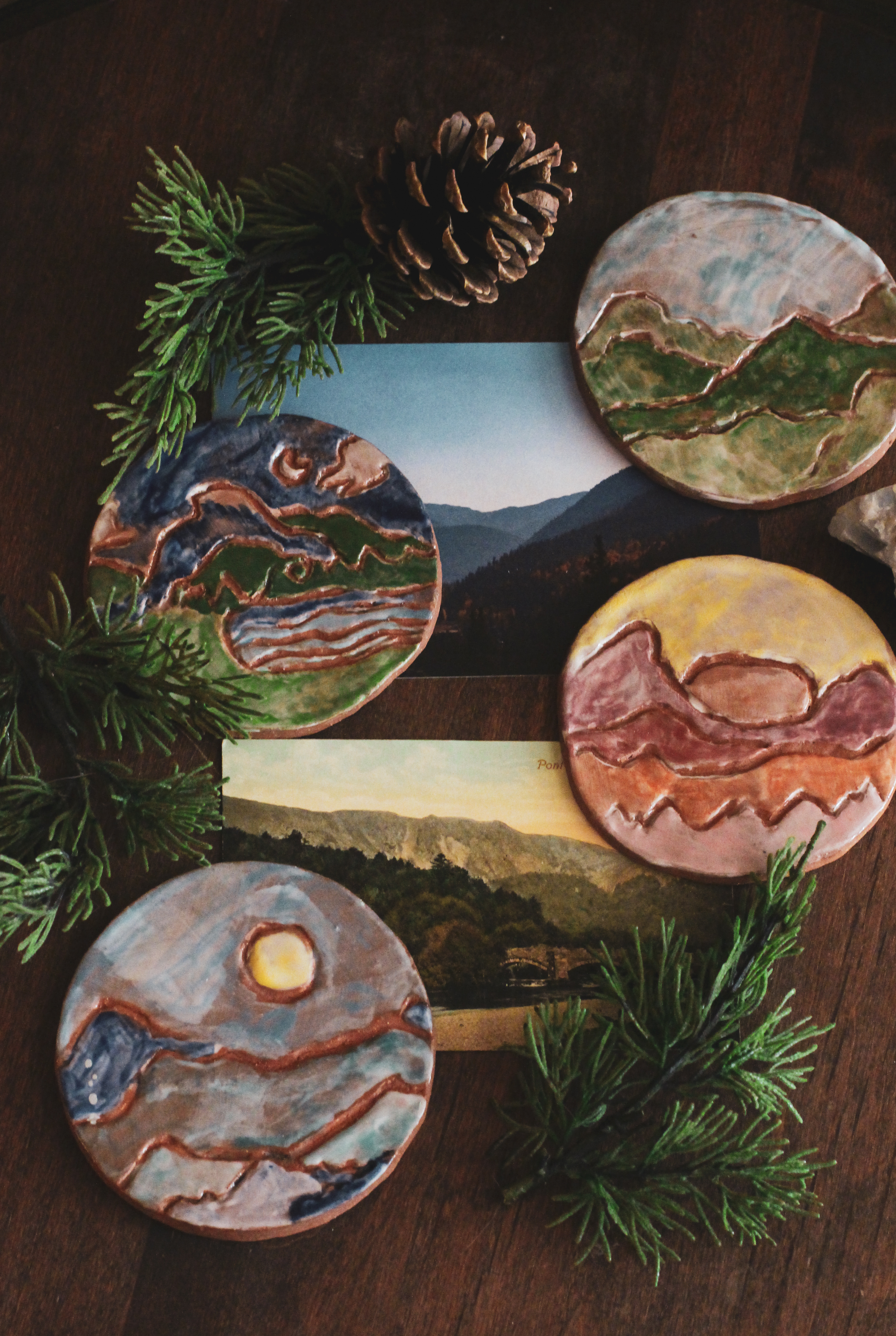 Phases of the day coasters