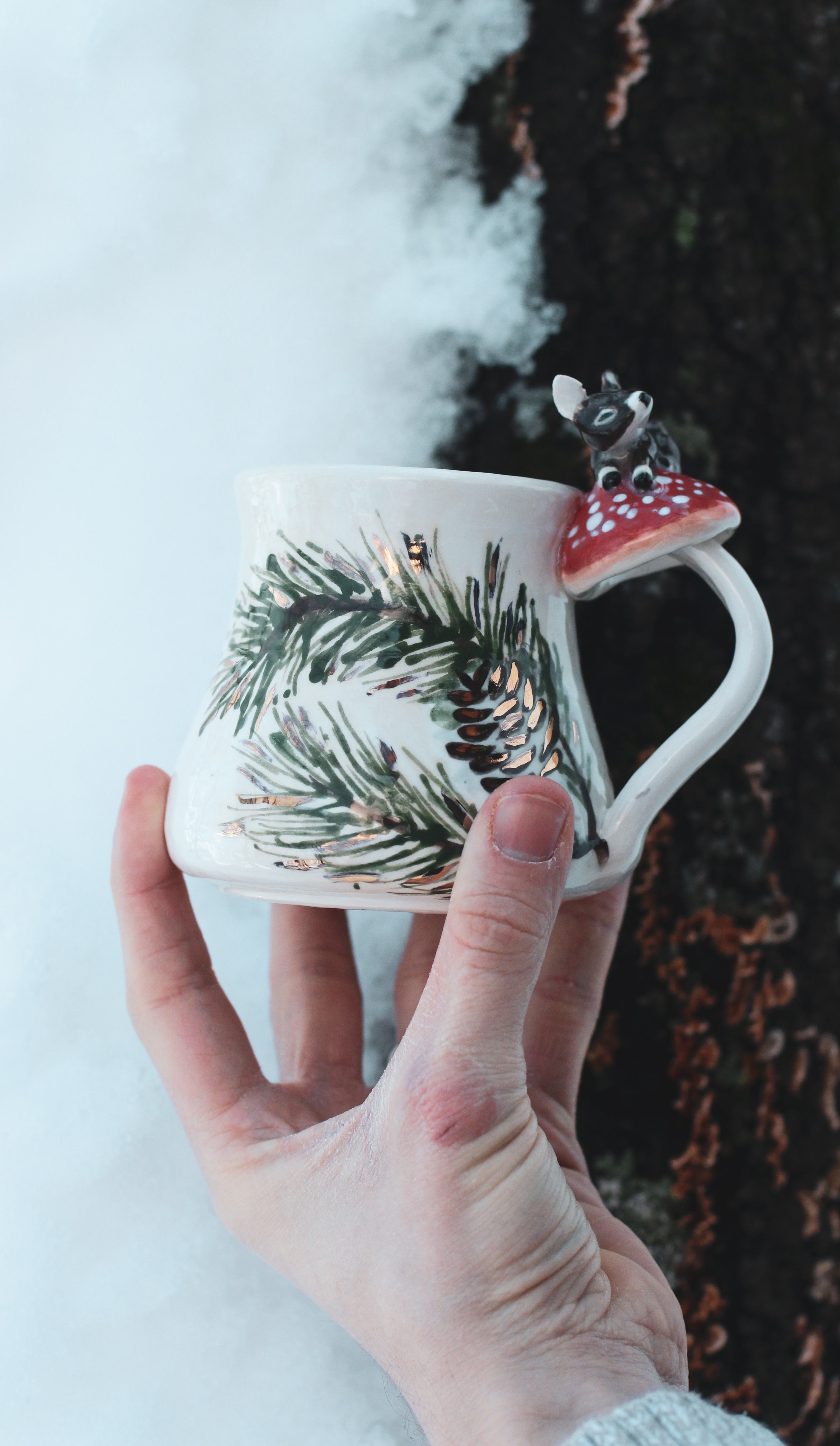 Mushroom Deer Mug 8oz