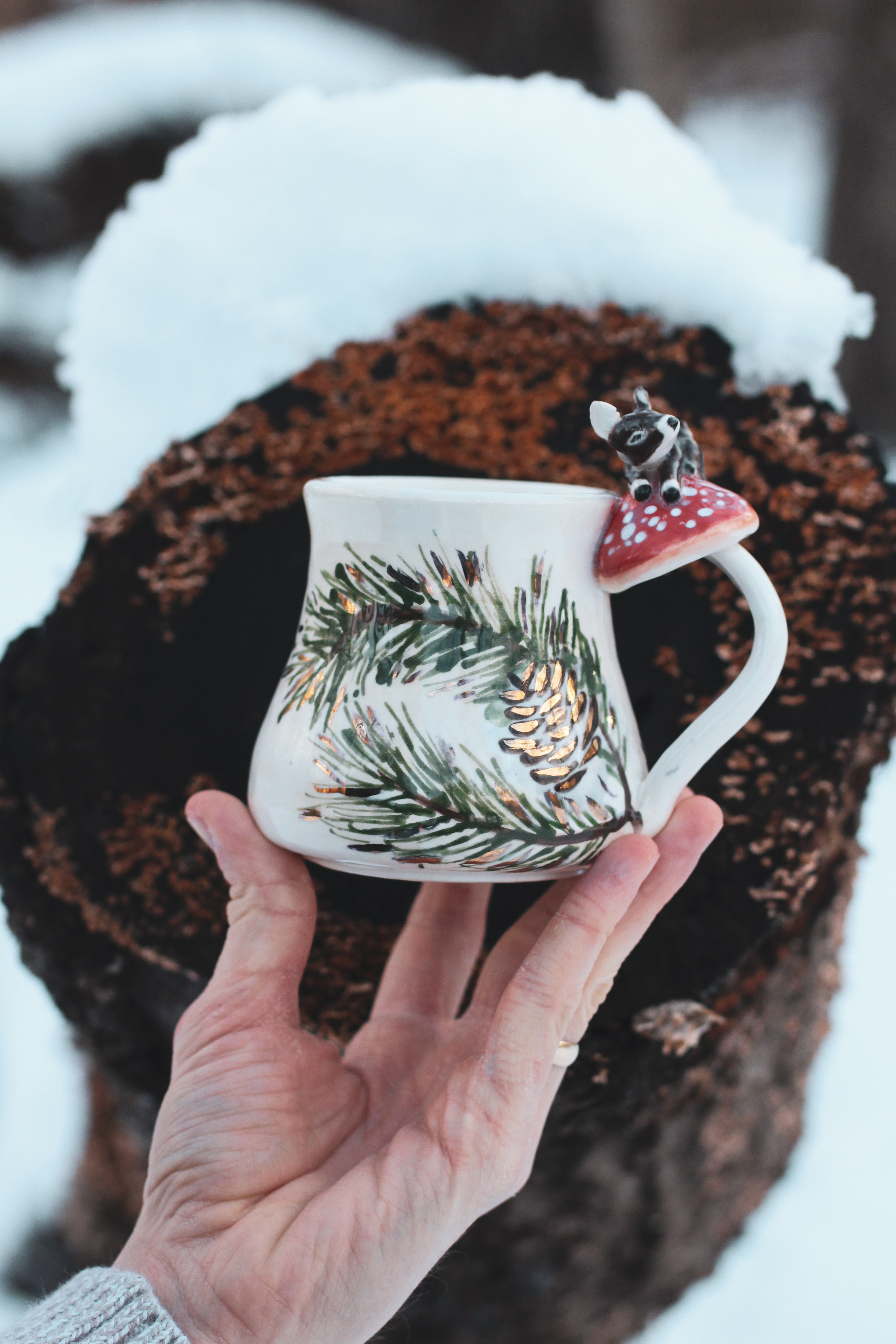 Mushroom Deer Mug 8oz
