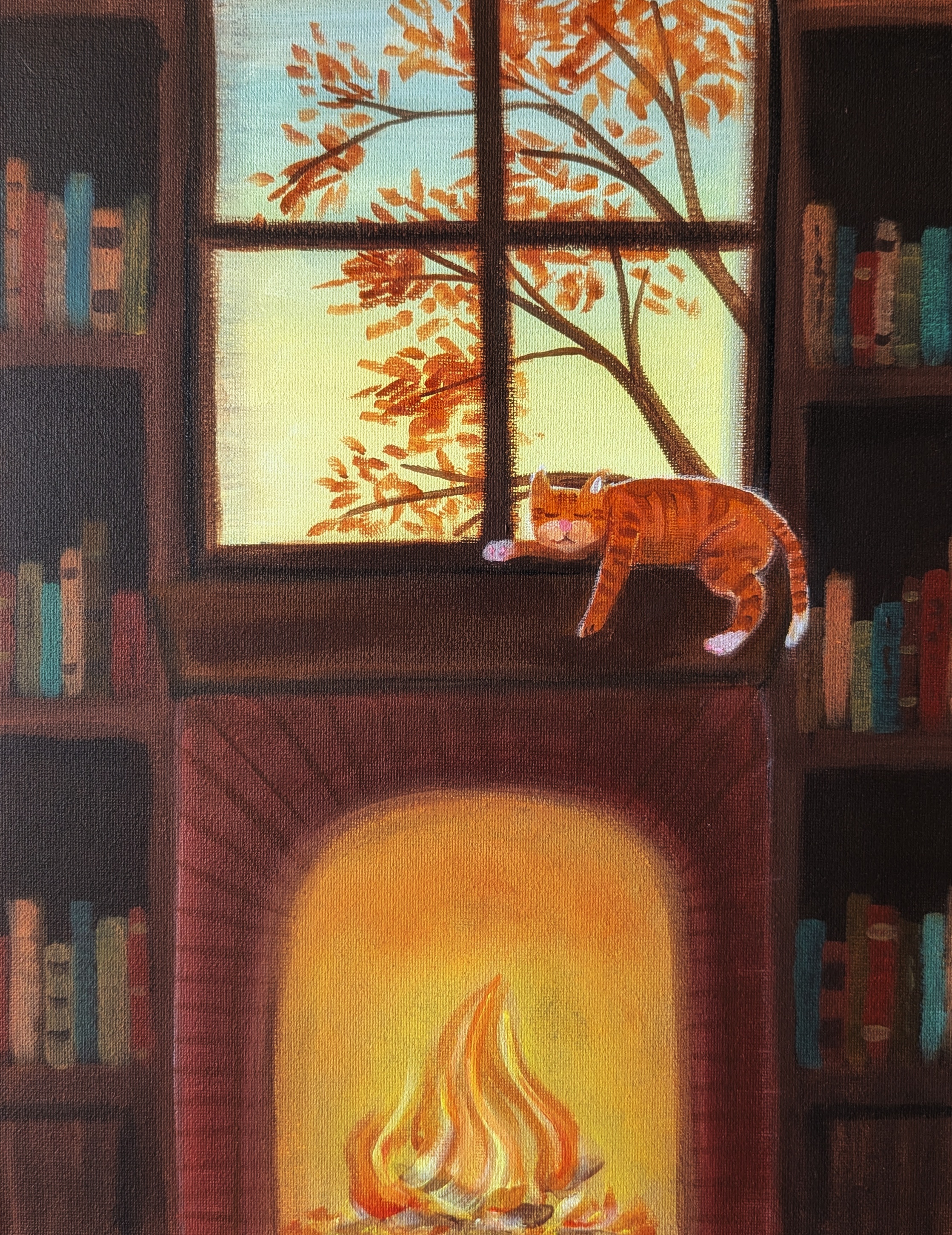 "Fall Firelight" Paint Along @ Respect is Burning