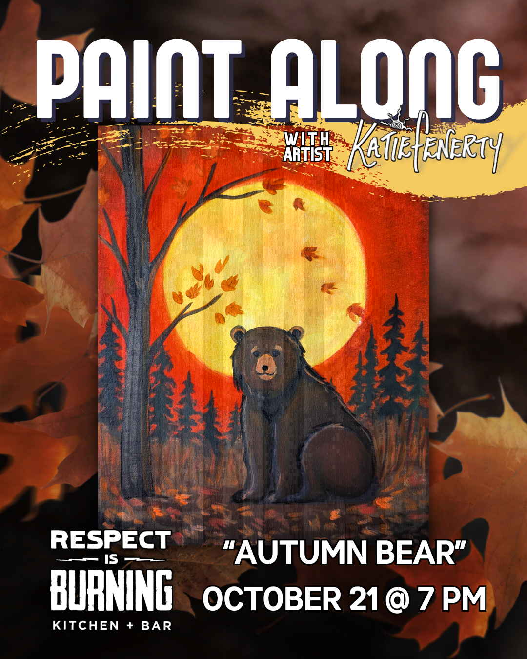 "Autumn Bear" Paint Along @ Respect is Burning